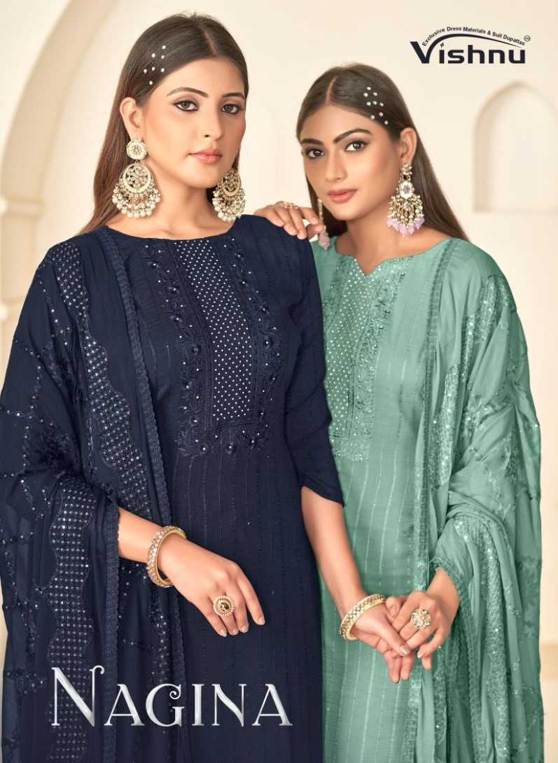 vishnu impex nagina elegant occasion wear dress material