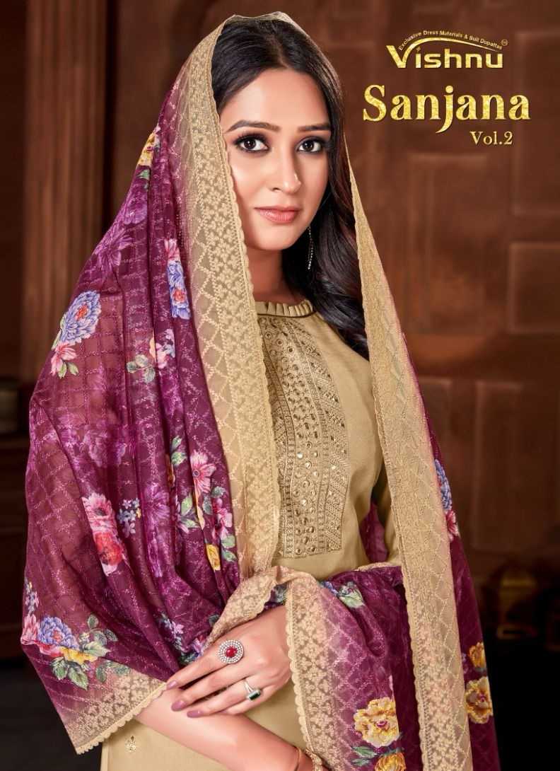 vishnu impex sanjana vol 2 beautiful unstitch salwar kameez with chicken digital print dupatta