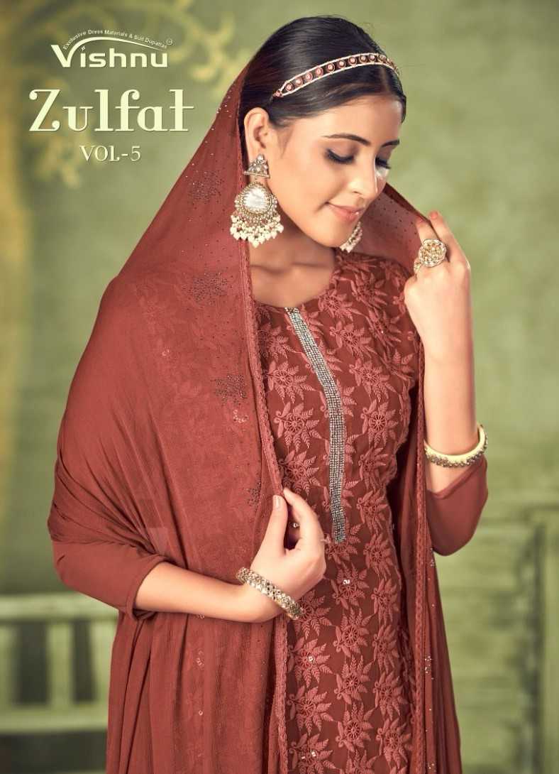 vishnu impex zulfat vol 5 beautiful unstitch salwar kameez with nazneen dupatta