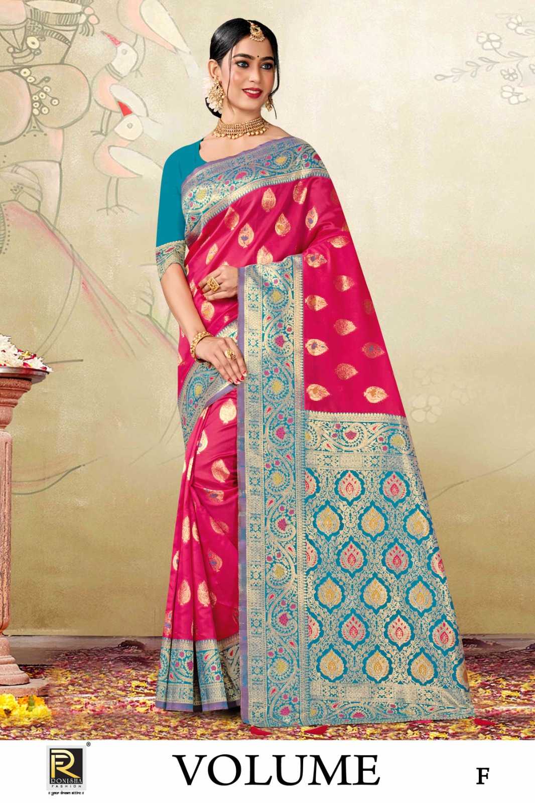 VOLUME  BY RANJNA SAREE BANARASI SILK PREMIUM FABRICS SUPER HIT COLLECTION SAREES