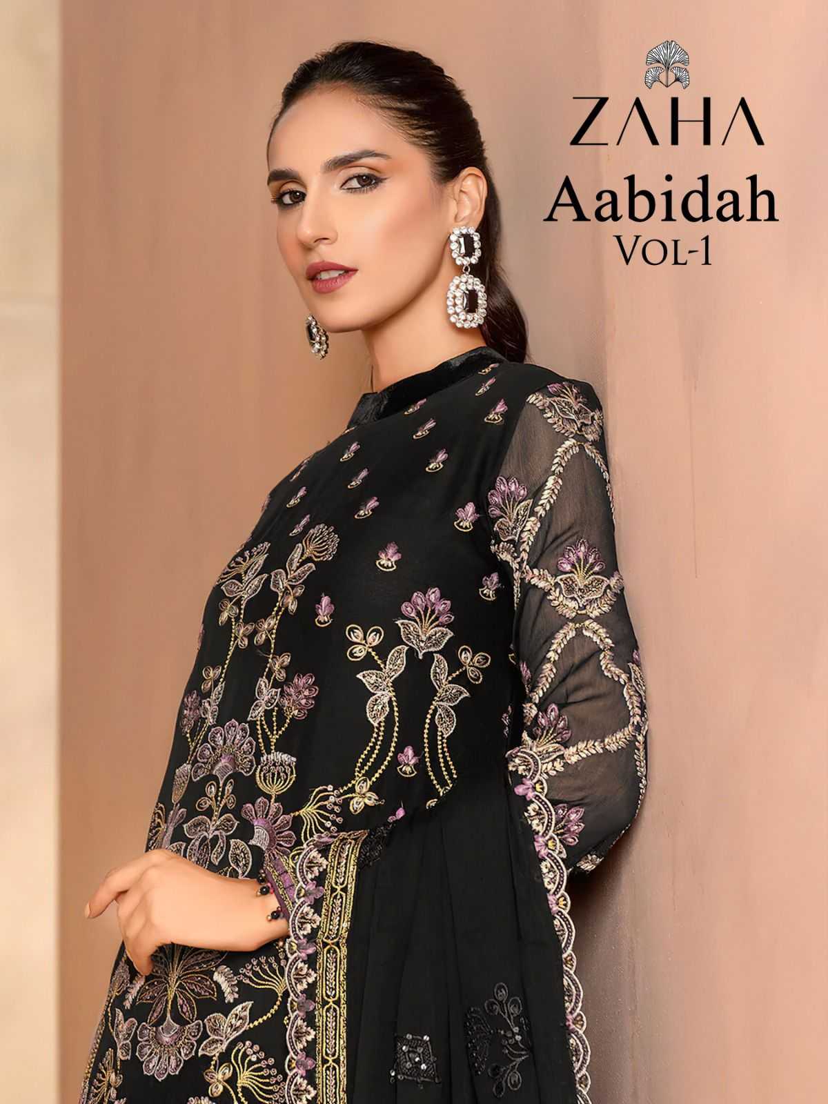 zaha aabidah vol 1 10237-10239 brand new collection pakistani unstitch suit