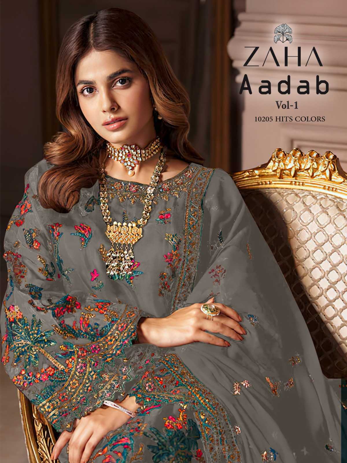 zaha aadab vol 1 10205 hits colors brand new pakistani dress material