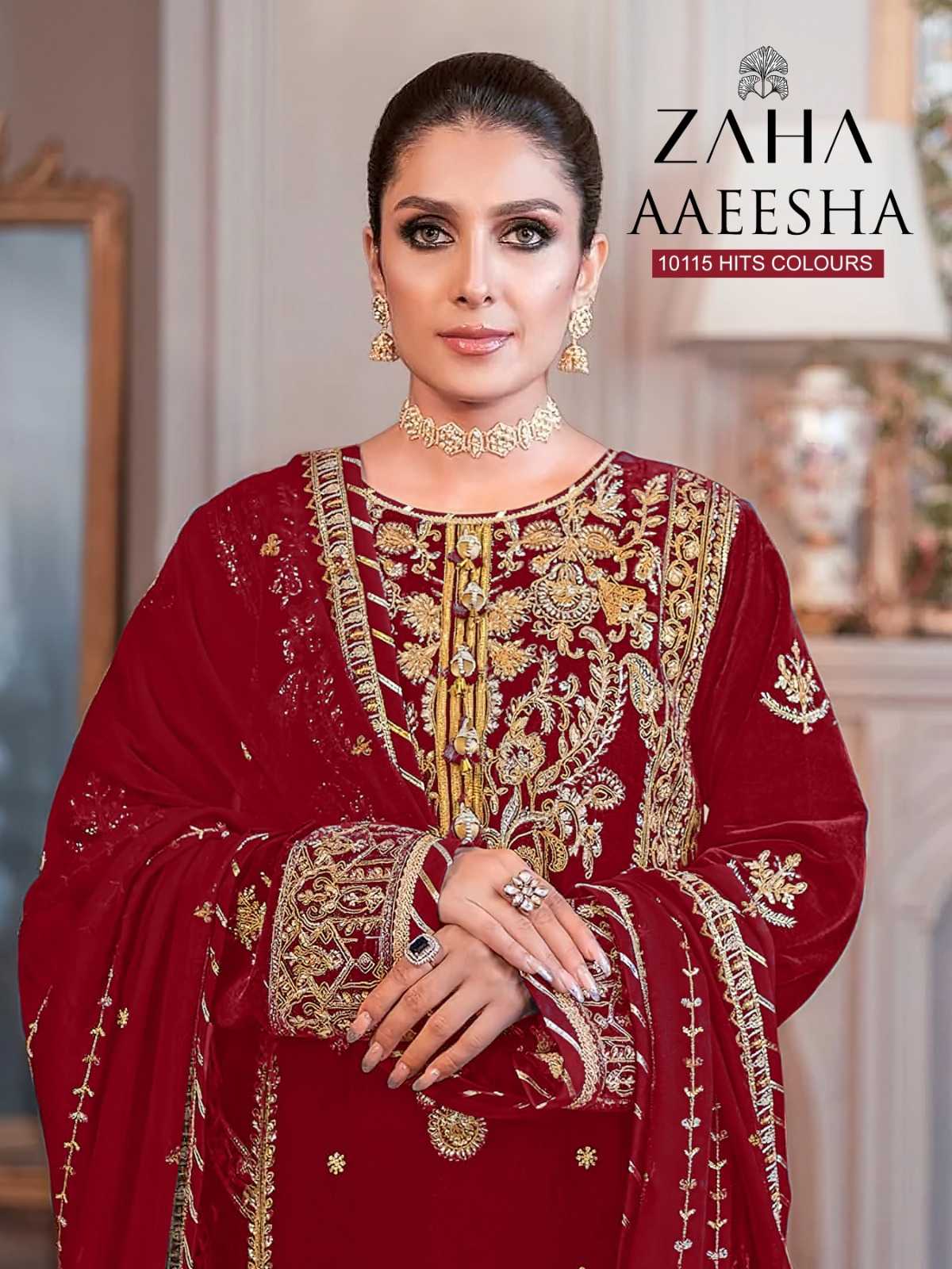 zaha aaeesha 10115 efgh pakistani embroidery unstitch salwar kameeez