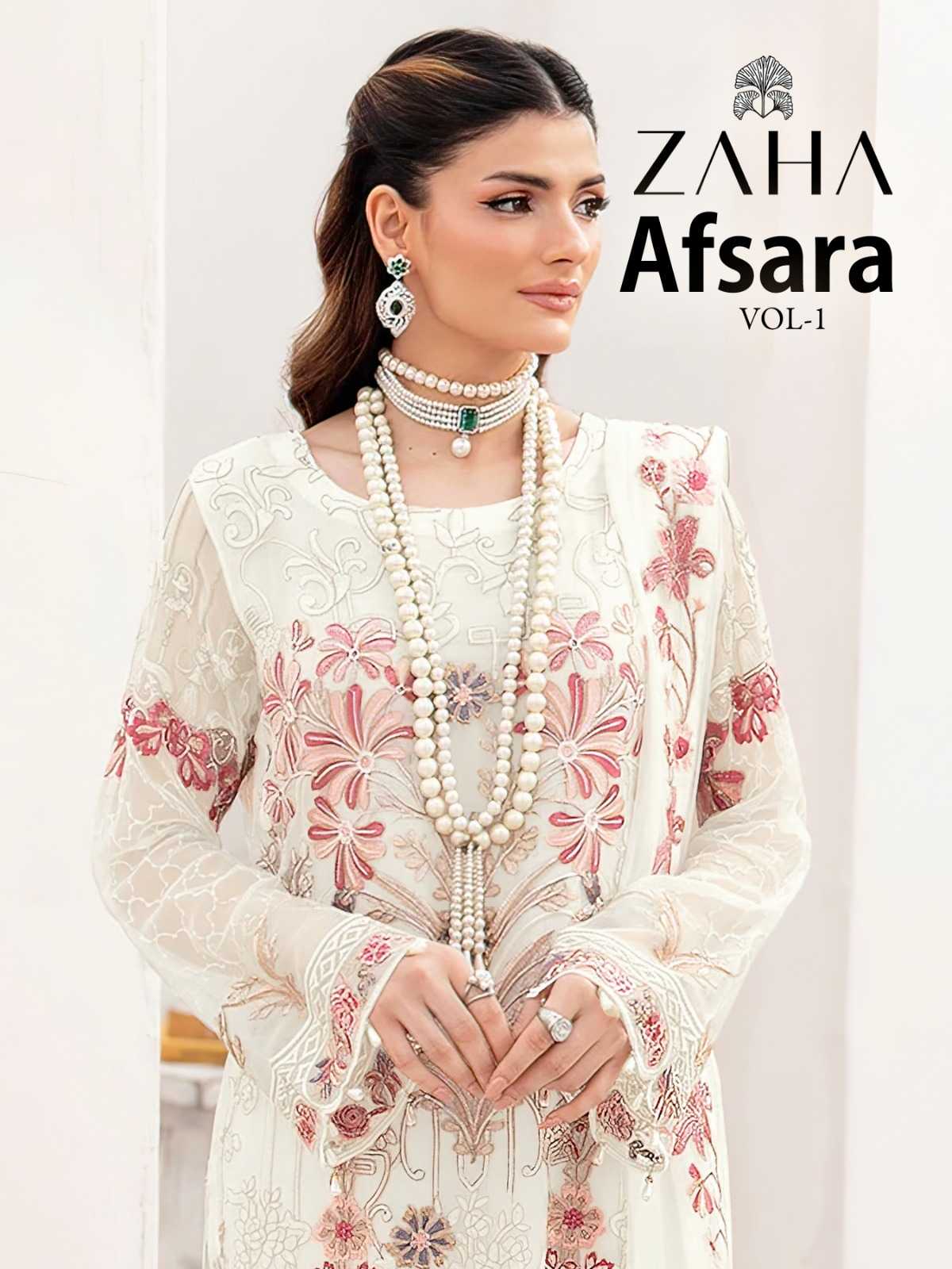 zaha afsara vol 1 10280 pakistani unstitch salwar kameez with naznin dupatta