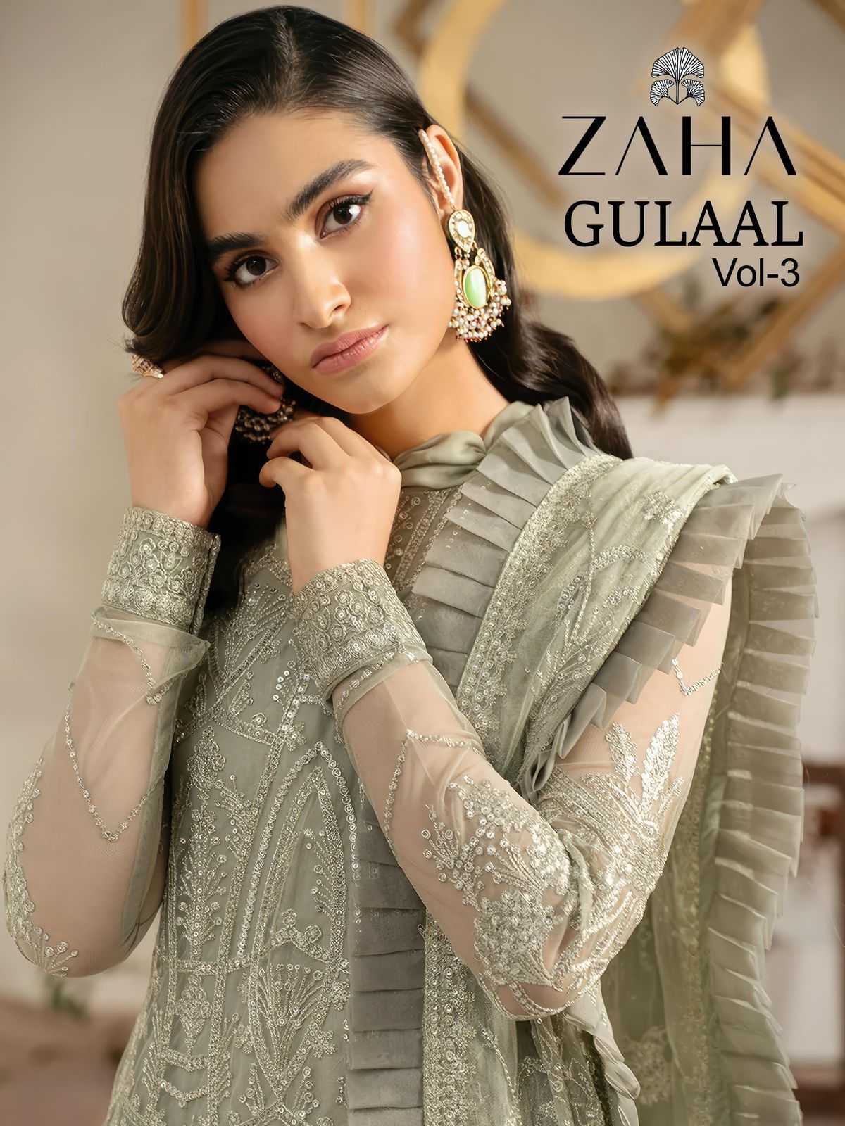 zaha gulaal vol 3 10260-10262 pakistani embroidery work brand new collection unstitch suit