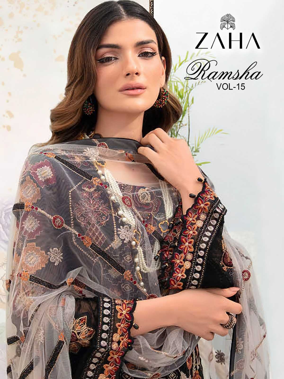 zaha ramsha vol 15 10240-10243 eid special heavy embroidery work unstitch pakistani suit