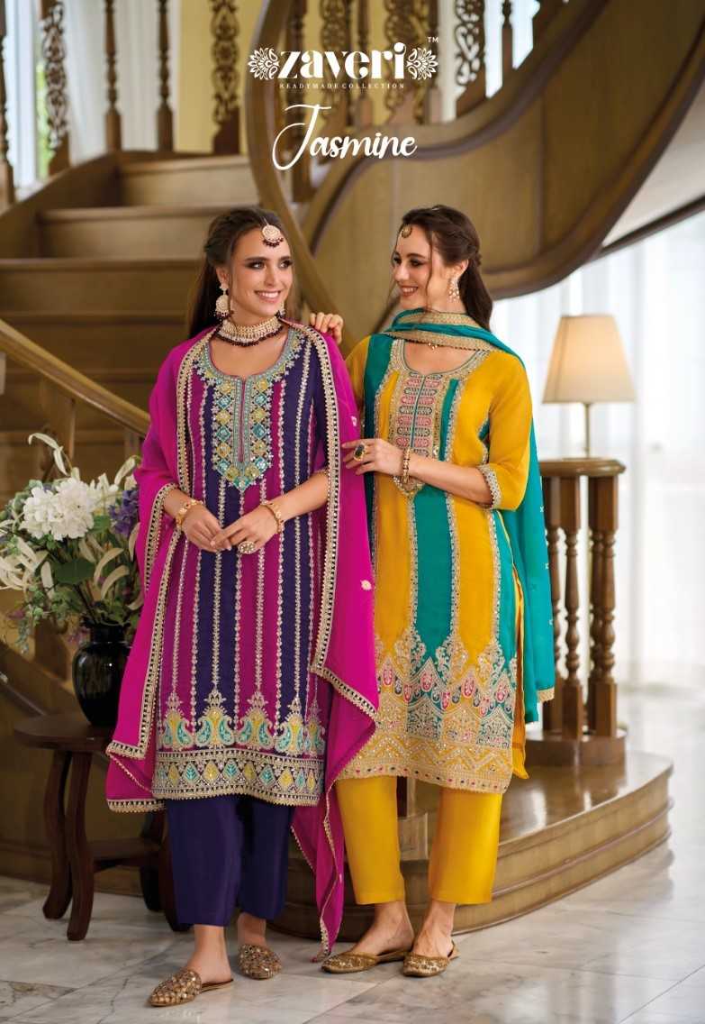 zaveri jasmine readymade festive wear embroidery work salwar kameez