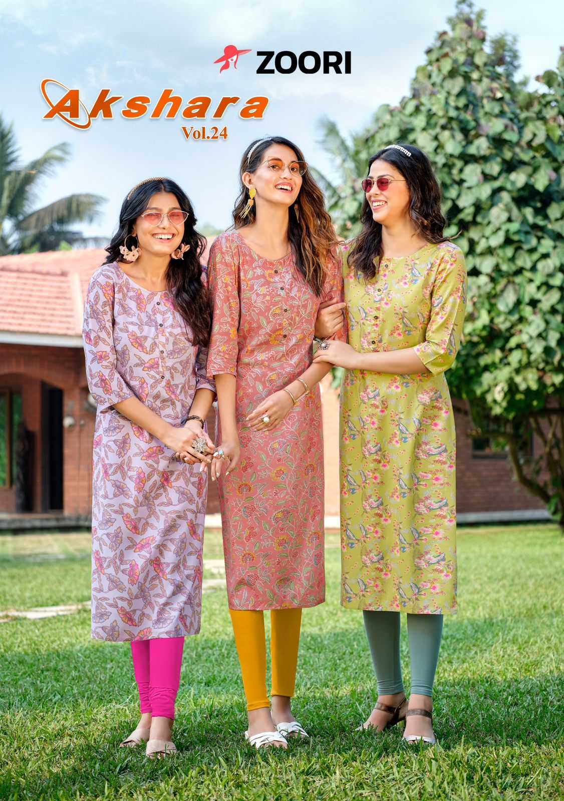 zoori akshara vol 24 fullstitched simple ladies kurti catalog