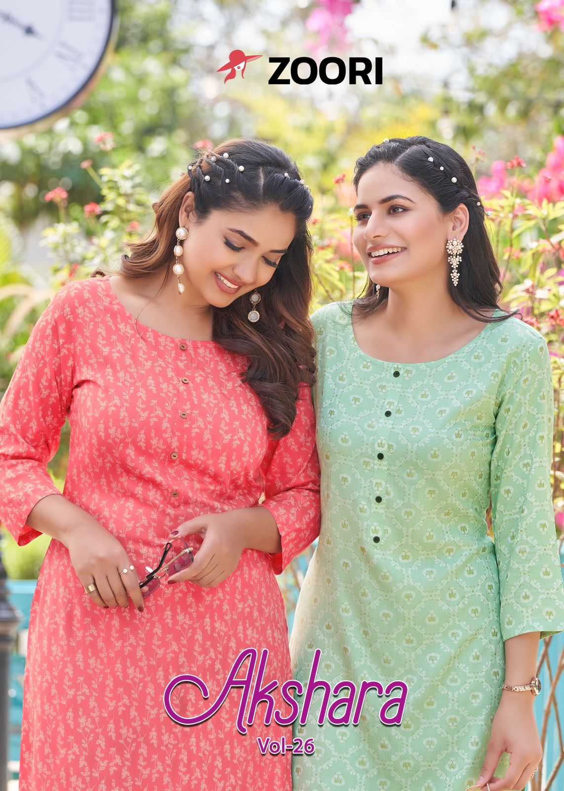 zoori akshara vol 26 stitched fancy rayon straight kurti catalog
