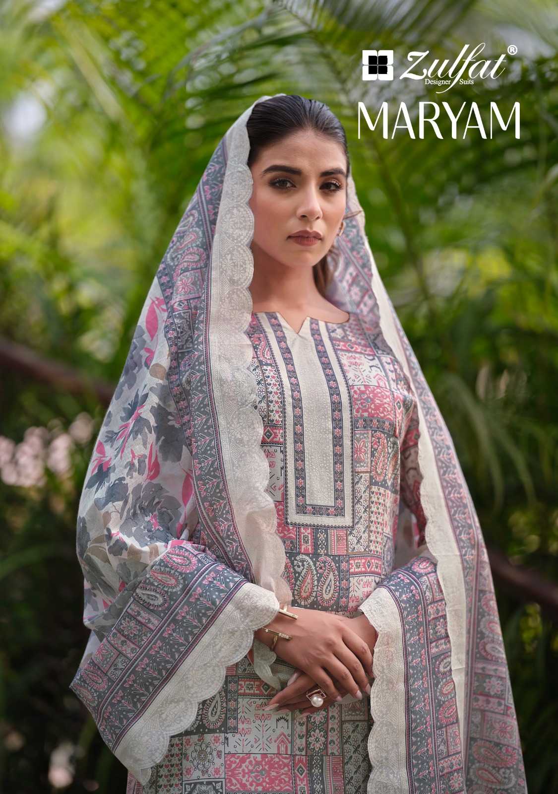 zulfat maryam cotton casual wear pakistani printed unstitch suit