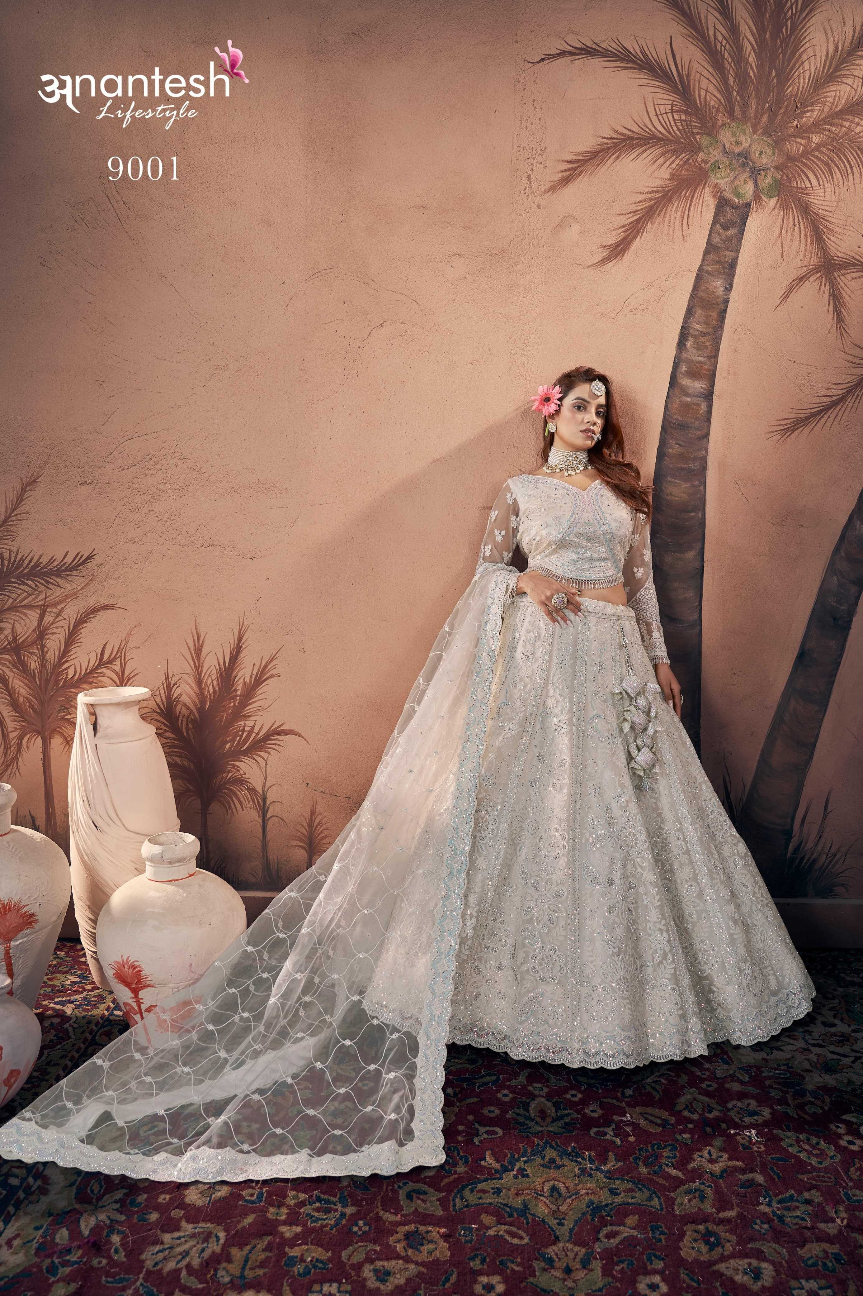 anatesh 9001 bridal wear unstitch single lehenga design