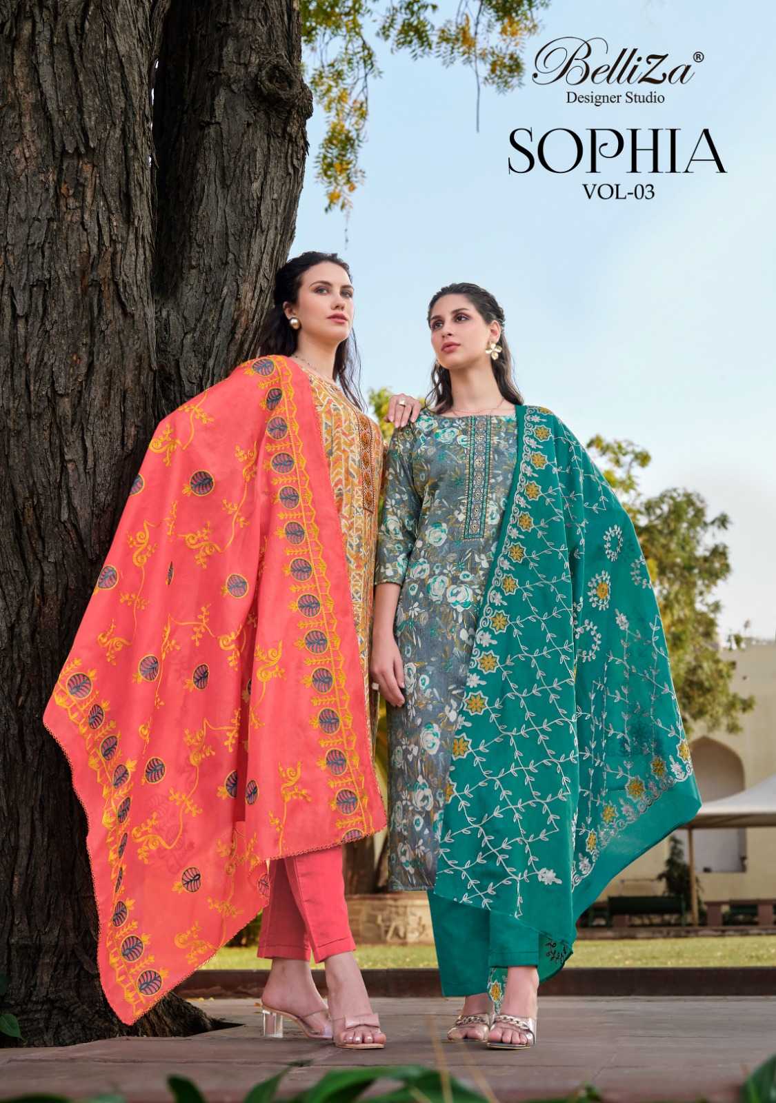 belliza sophia vol 3 cotton pakistani unstitch salwar suit 