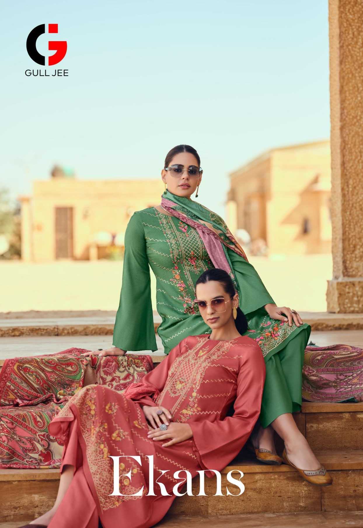 gull jee ekans fancy muslin silk with embroidery unstitch pakistani suit