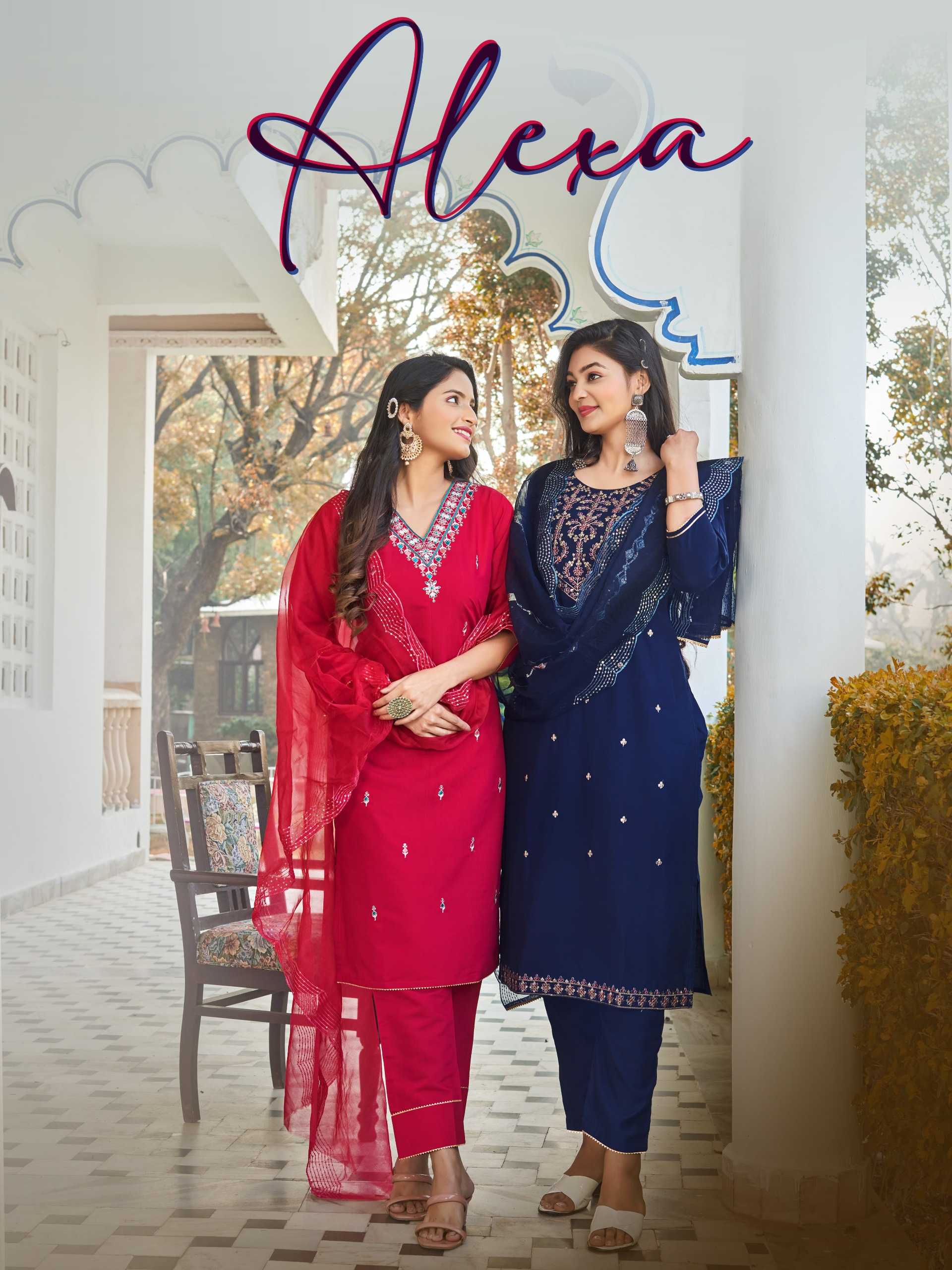 hinaya alexa vol 1 designer wear silk readymade salwar suit 