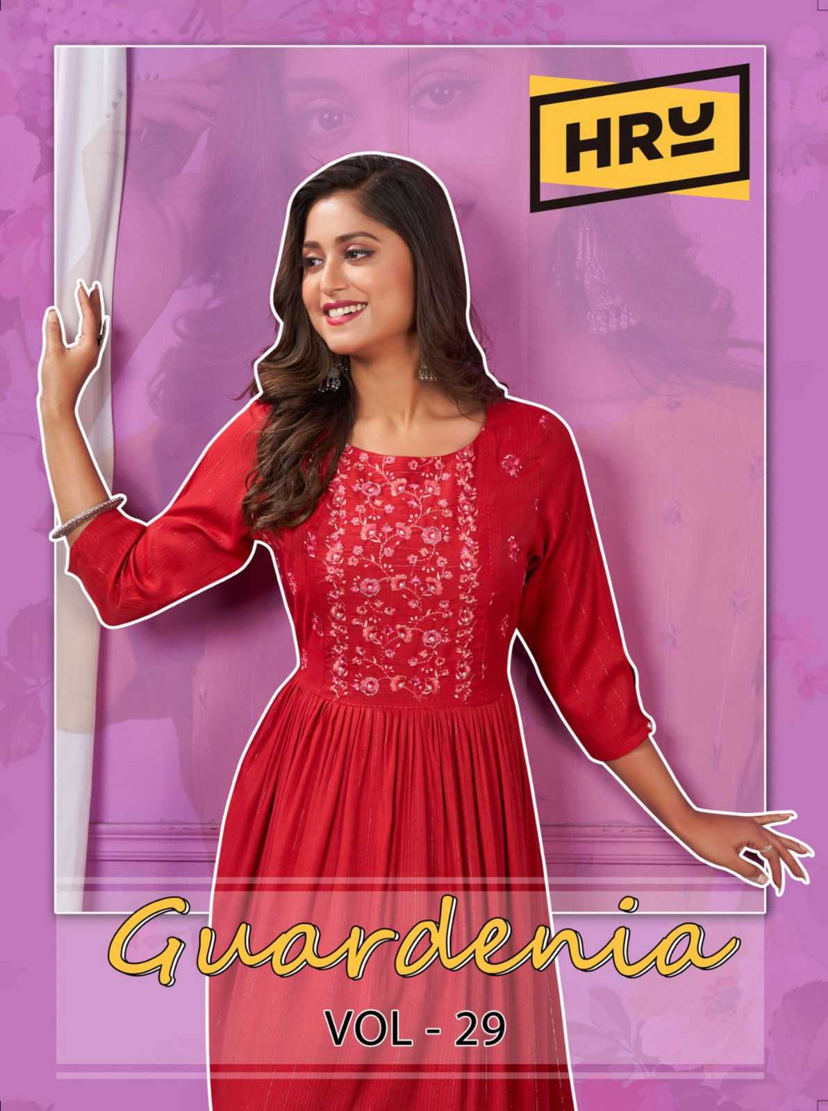 hru guardenia vol 29 fancy embroidery work readymade kurti