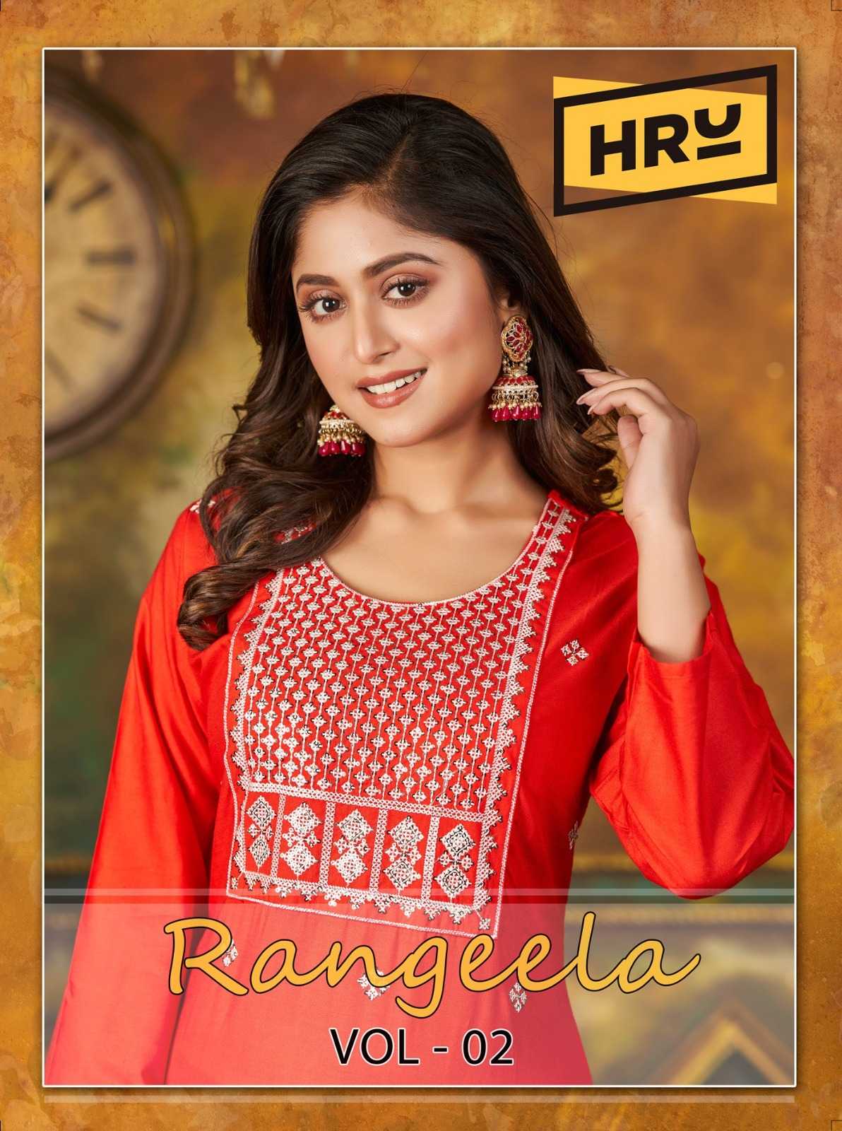 hru india rangeela vol 2 stitched fancy straight kurti