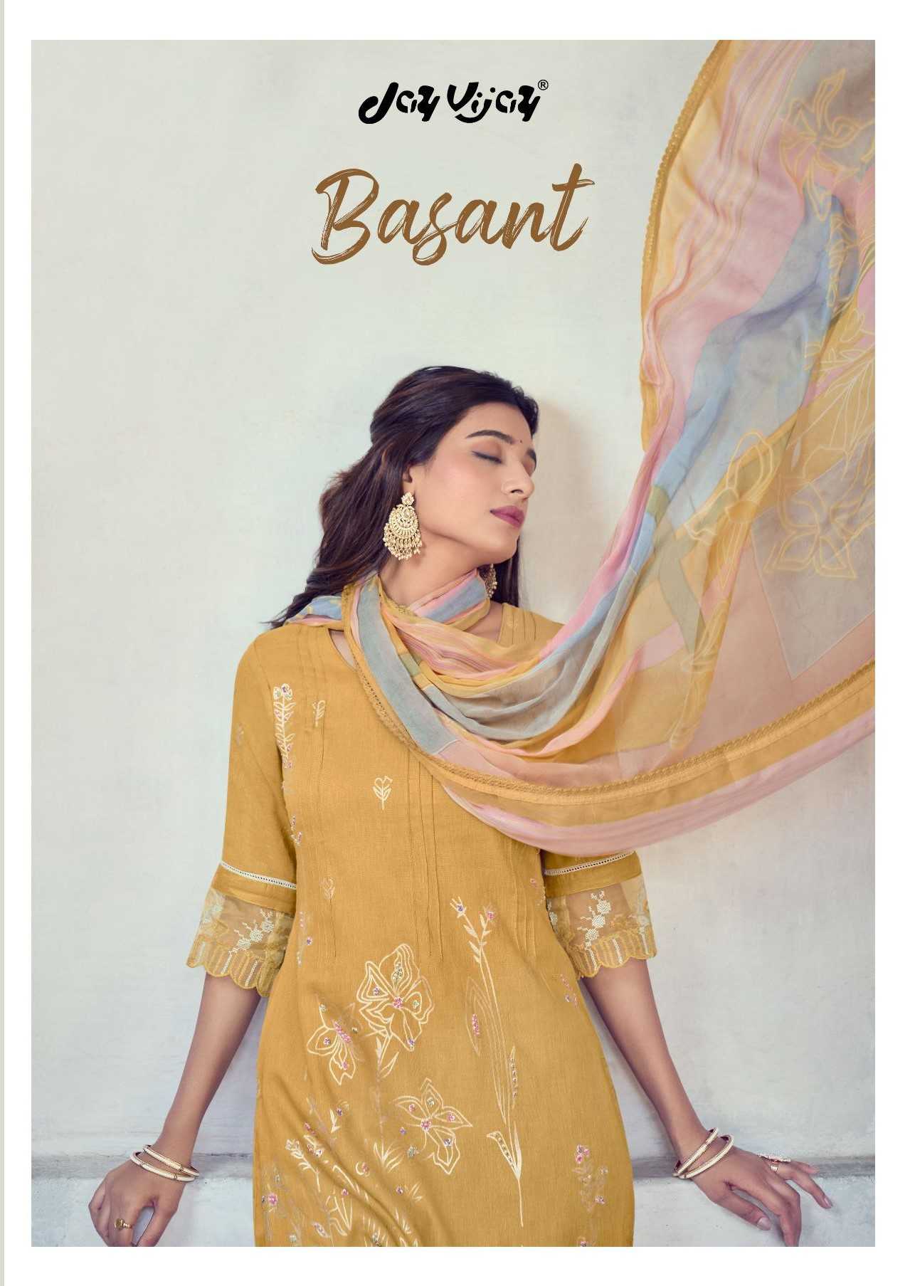 jayvijay basant classy look digital print with handwork dress material