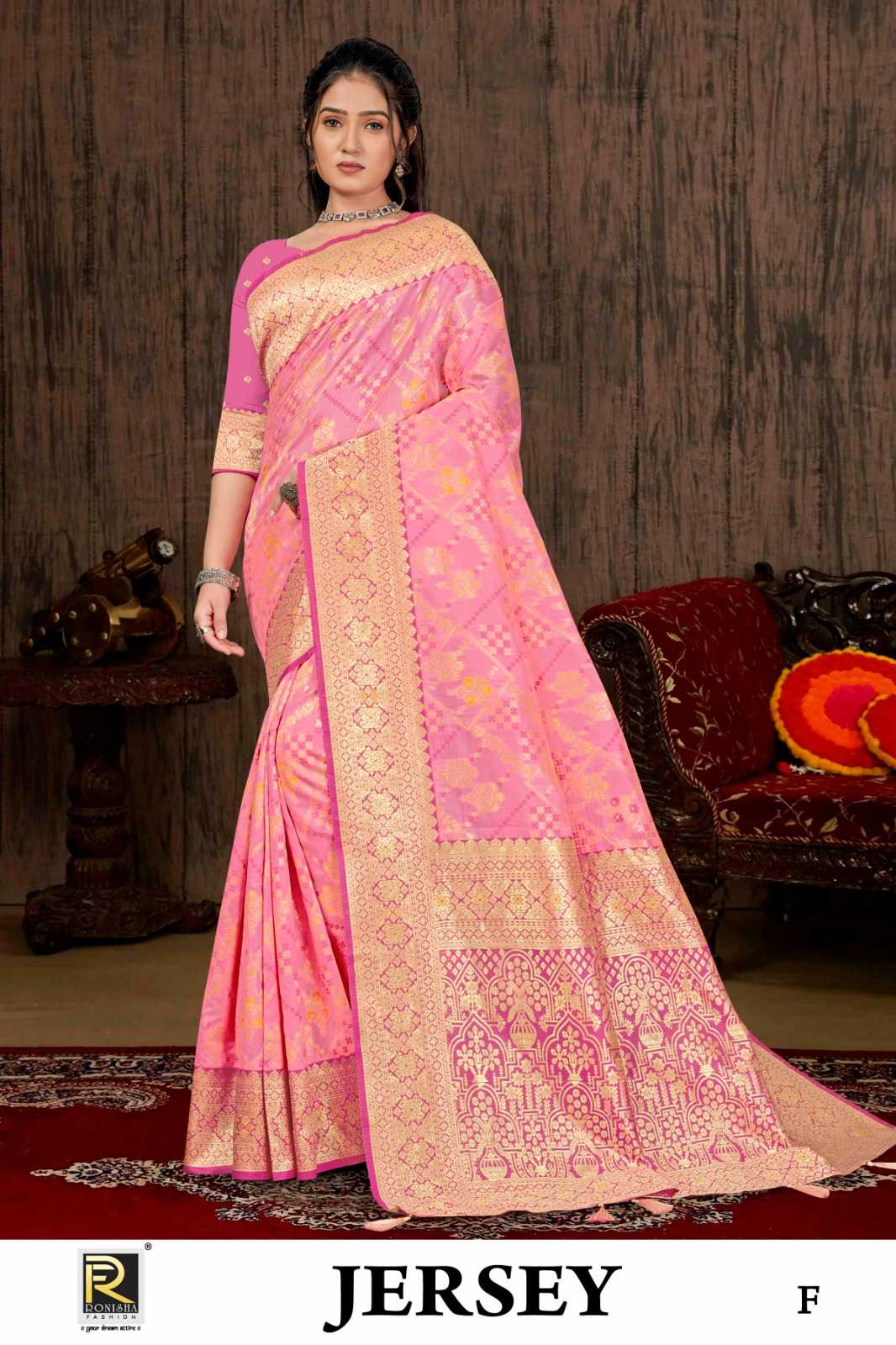 JERSEY  BY RANJNA SAREE BANARASI SILK PREMIUM FABRICS SUPER HIT COLLECTION SAREES