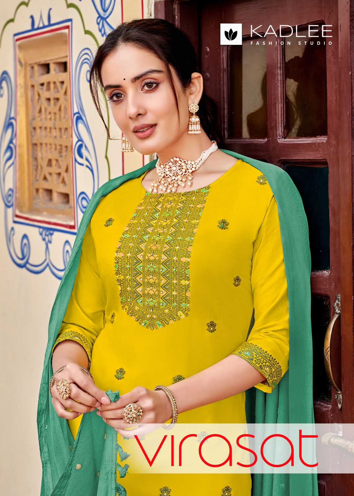 kadlee virasat beautiful readymade handwork salwar kameez with naznin dupatta