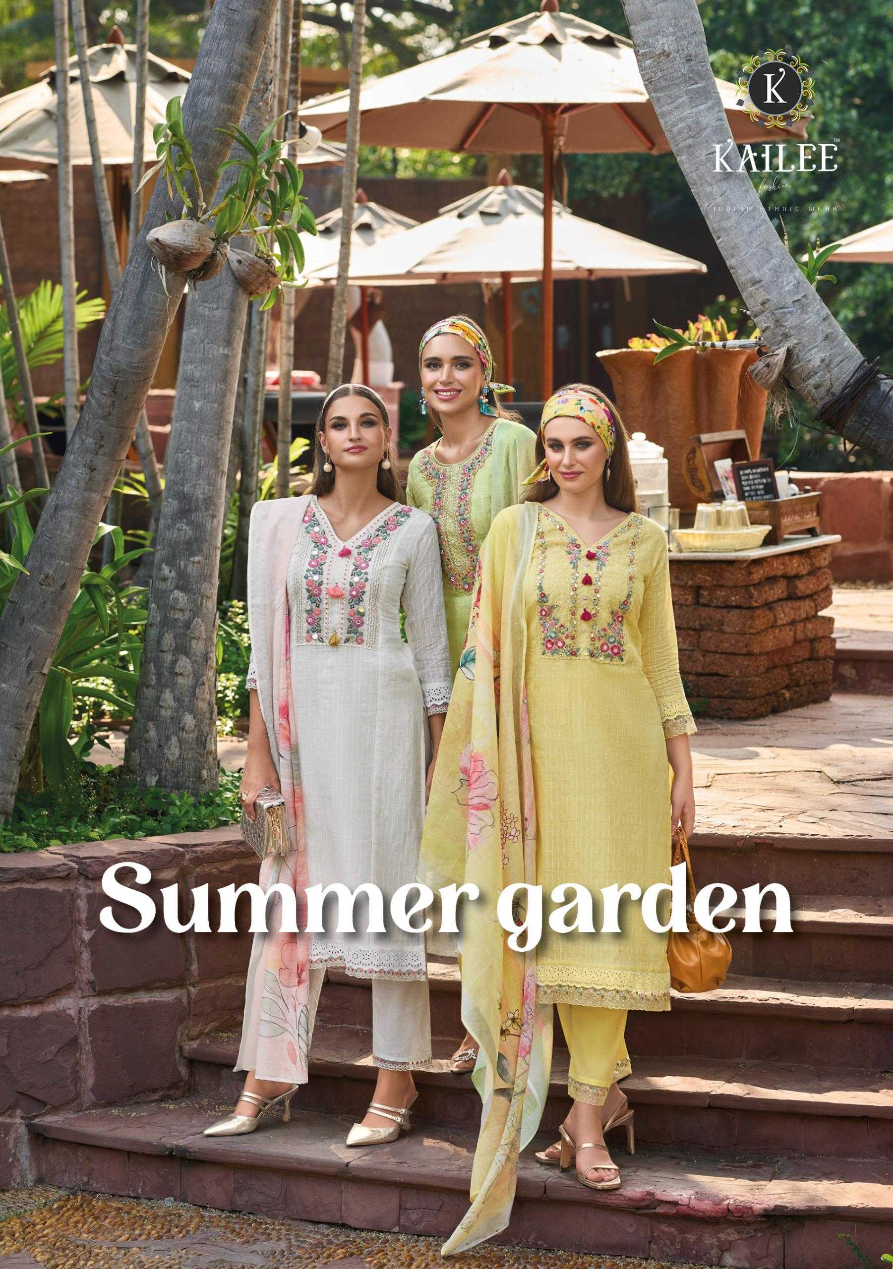 kailee fashion summer garden desginer therd mirrors work readymade kurti pant dupatta 