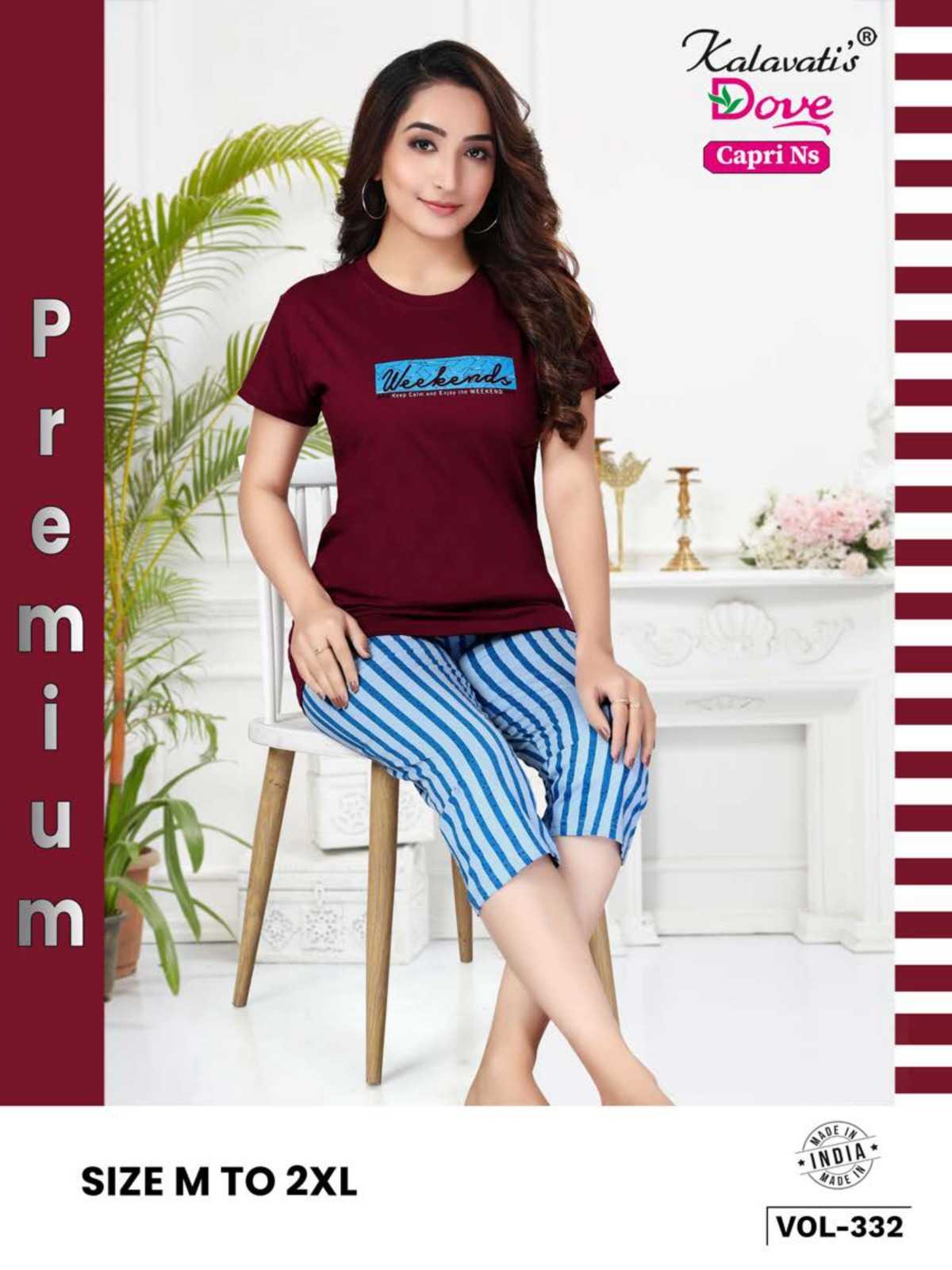 kalavati dove vol 332 new trendy premium regular wear night suit