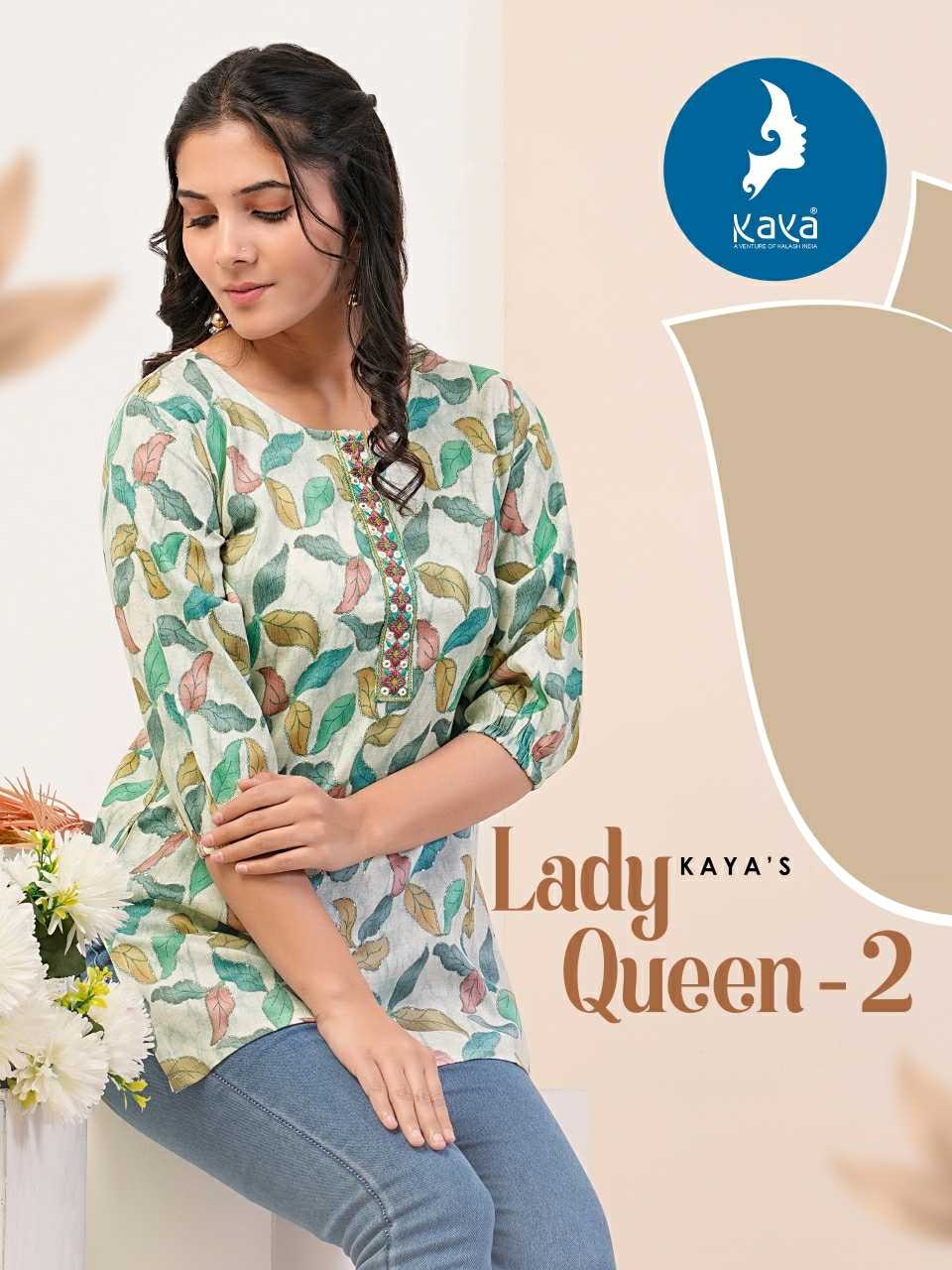 kaya lady queen vol 2 stitched comfy wear print girls short top
