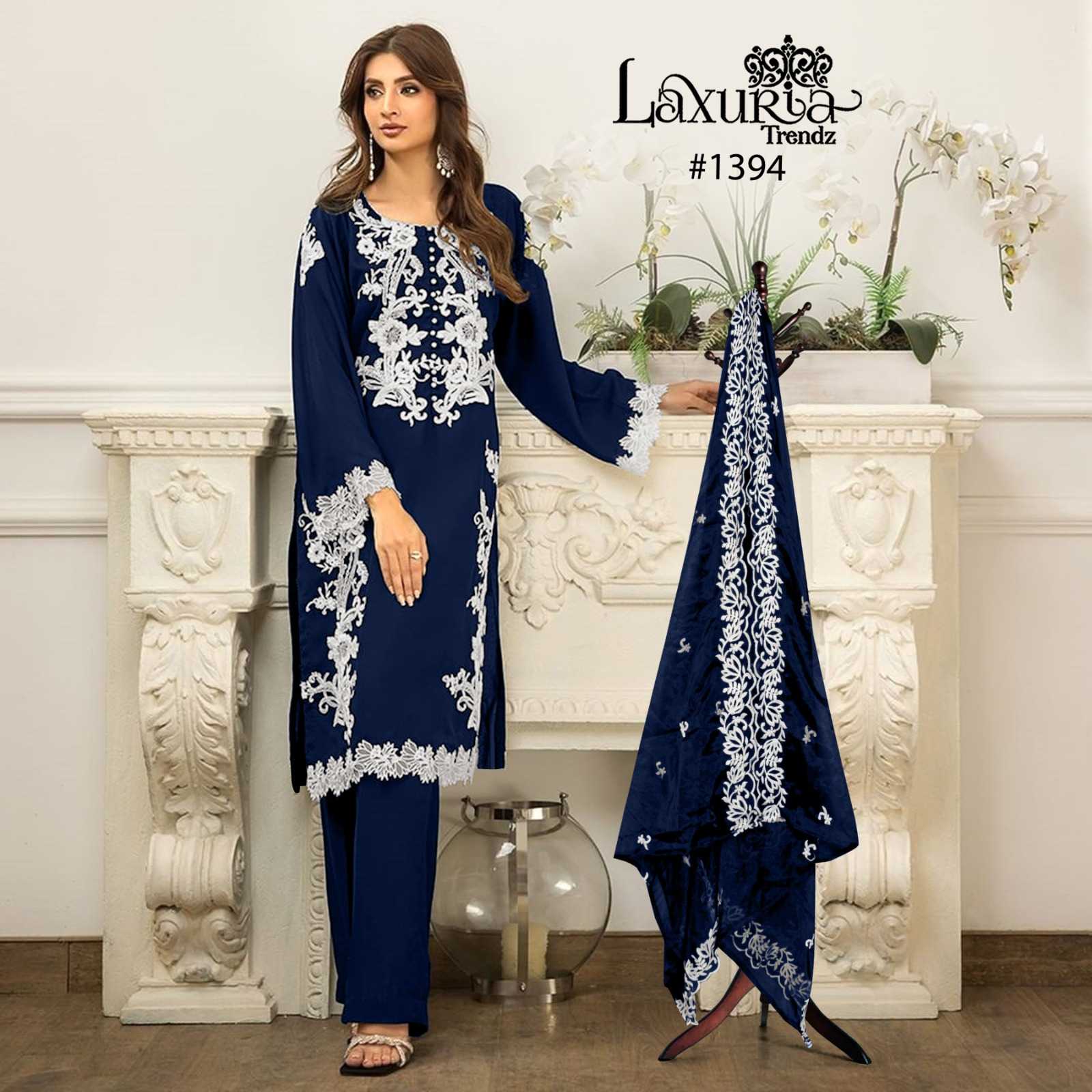 laxuria 1394 georgette amazing readymade kurti pant dupatta collection 