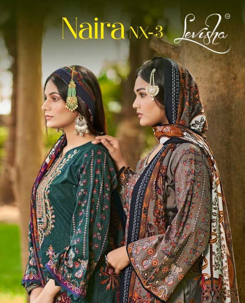 levisha naira vol 3 nx amazing print pakistani unstitch suit