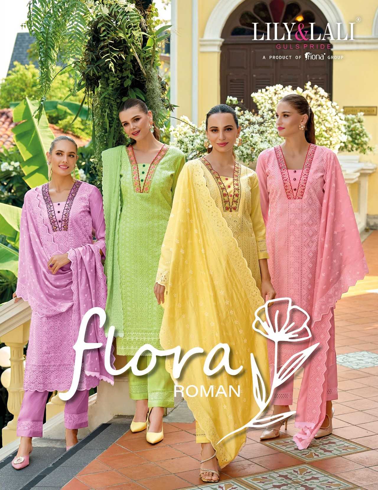 lily and lali flora roman readymade designer festive wear schiffli work salwar kameez