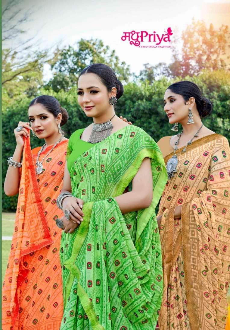 madhupriya amazia vol 6 printed saree wholesaler 