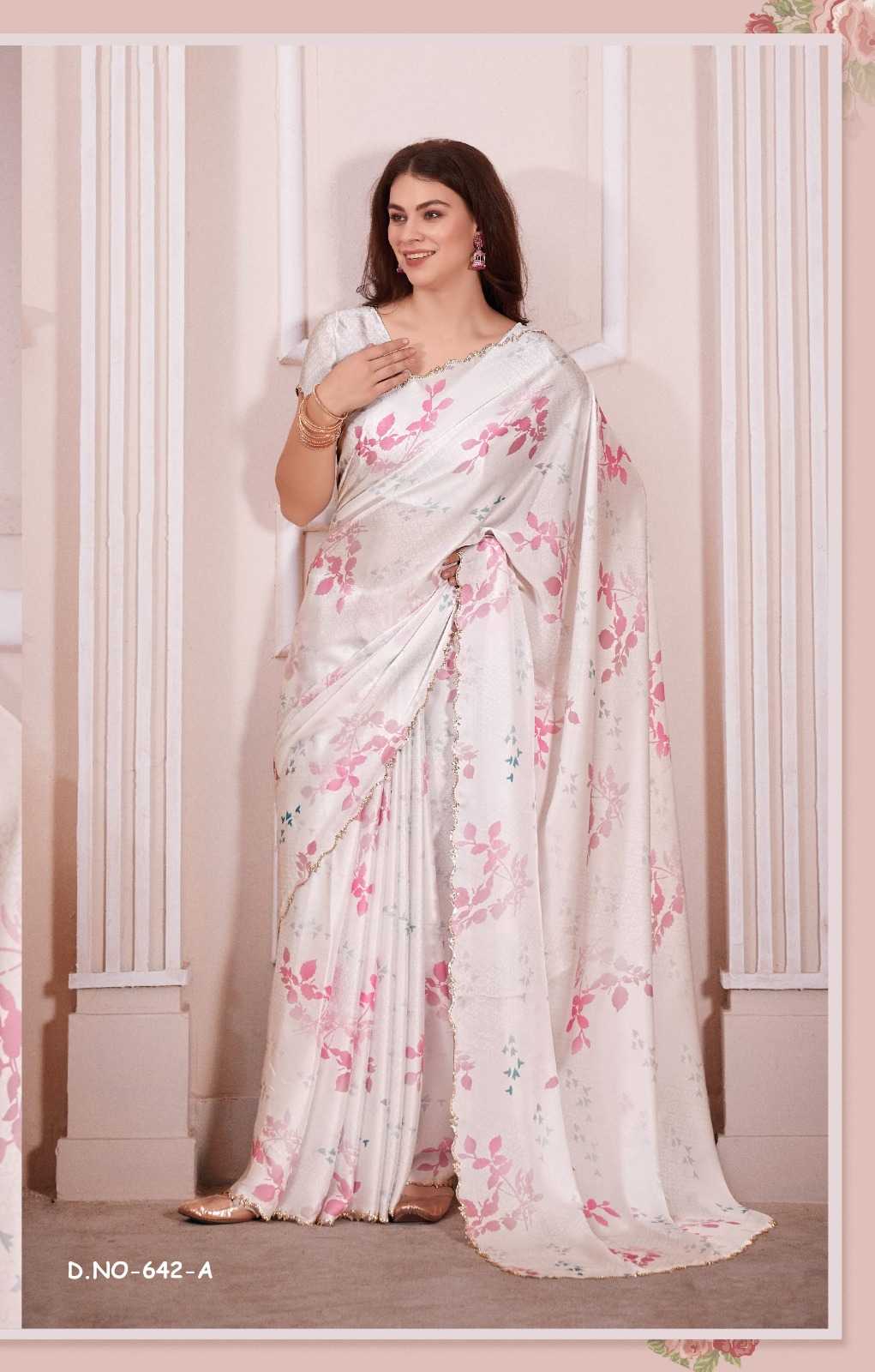 mehak 642a-642e designer wedding wear digital print satin georgette sarees