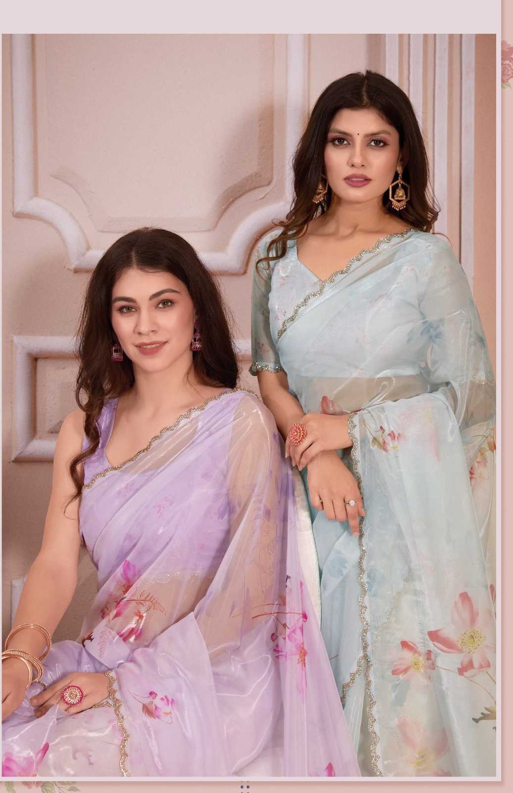 mehak 655a-655e party wear digital print fashionable sarees collection