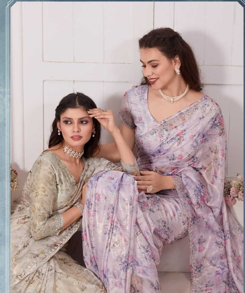 mehak 689a-689e georgette organza wedding wear digital printed saree collection