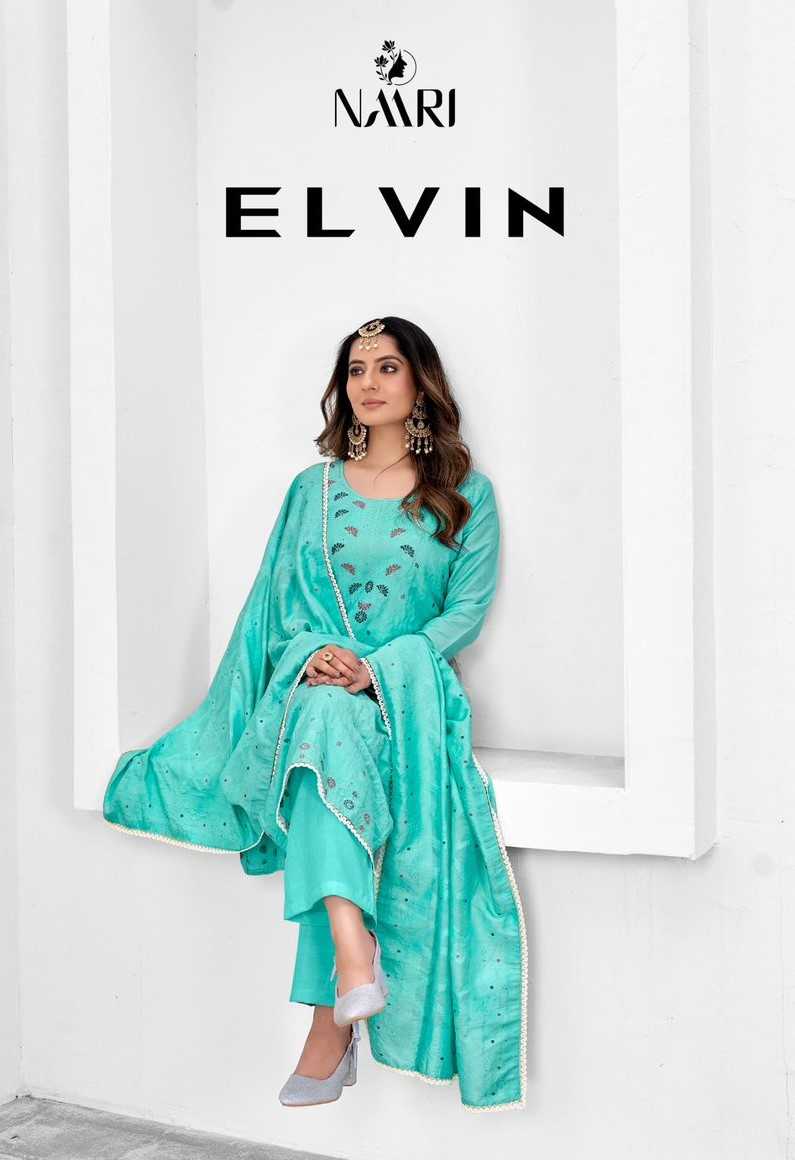 naari elvin casual wear unstitch kurti pant dupatta 