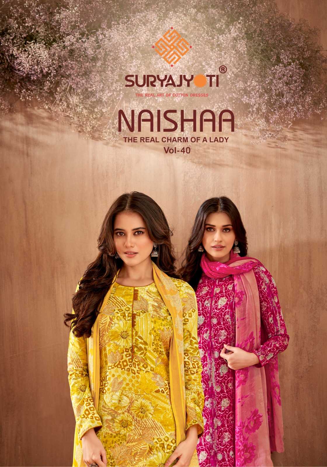 naishaa vol 40 by suryajyoti fancy jaam satin unstitch salwar kameez