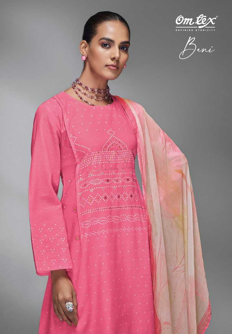 omtex bani amazing print with work dress material
