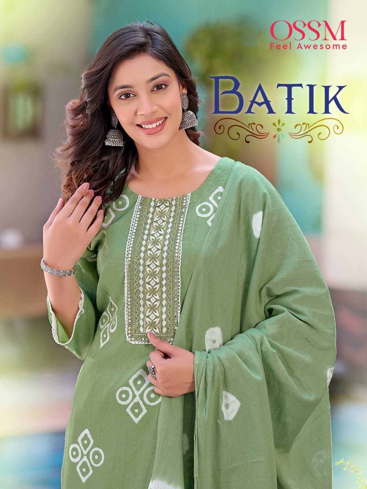 ossm batik beautiful print fullstitch summer wear salwar kameez