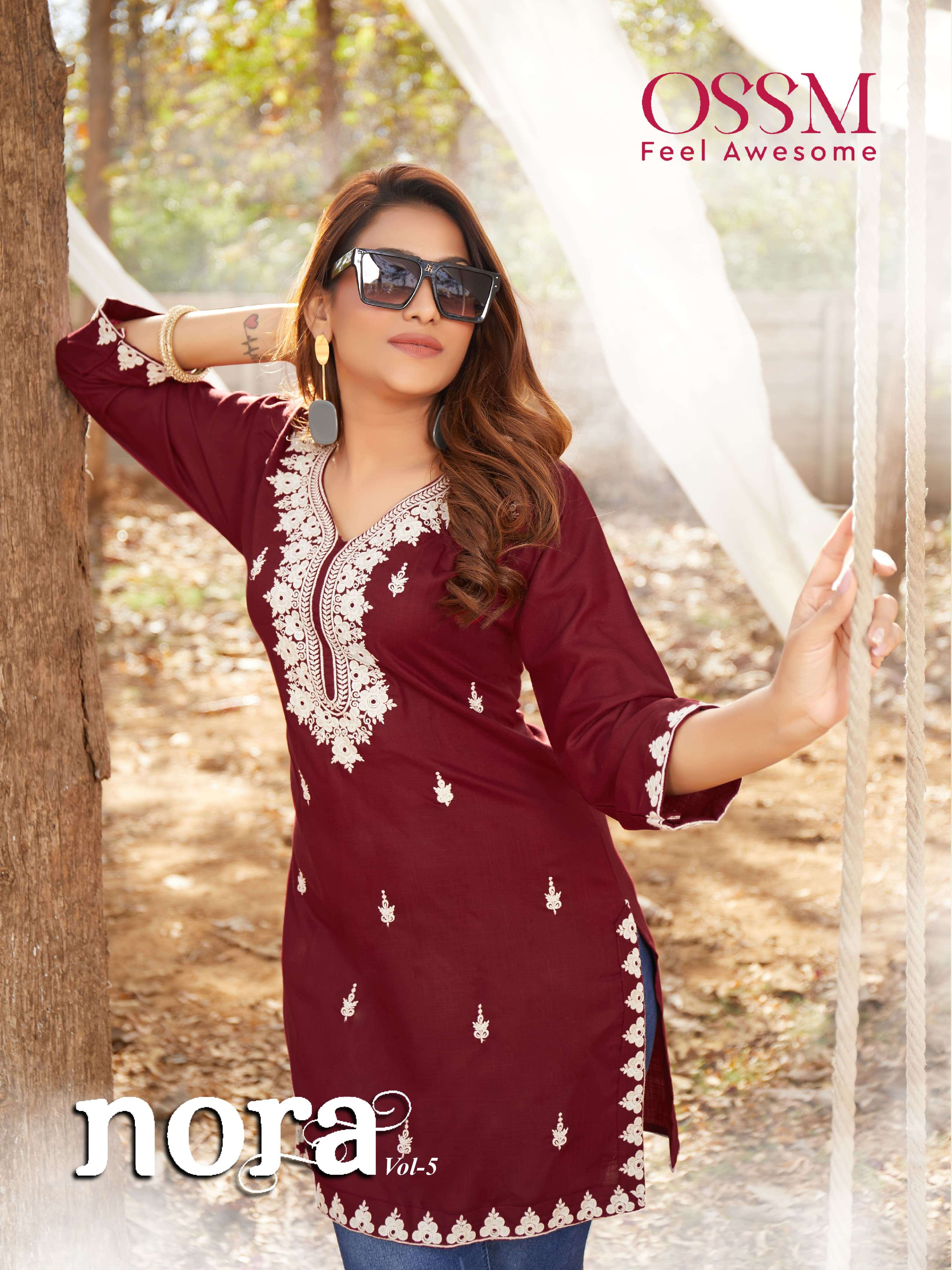 ossm nora vol 5 readymade embroidery work kurti