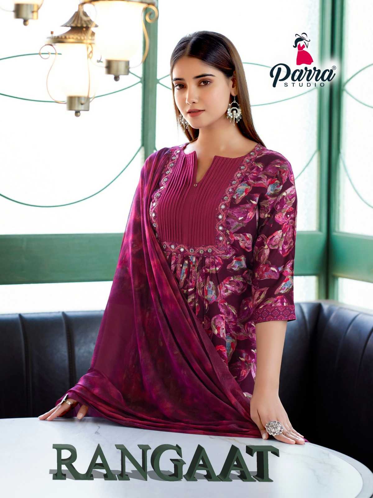 parra rangaat beautiful festive wear comfy readymade kurti pant dupatta