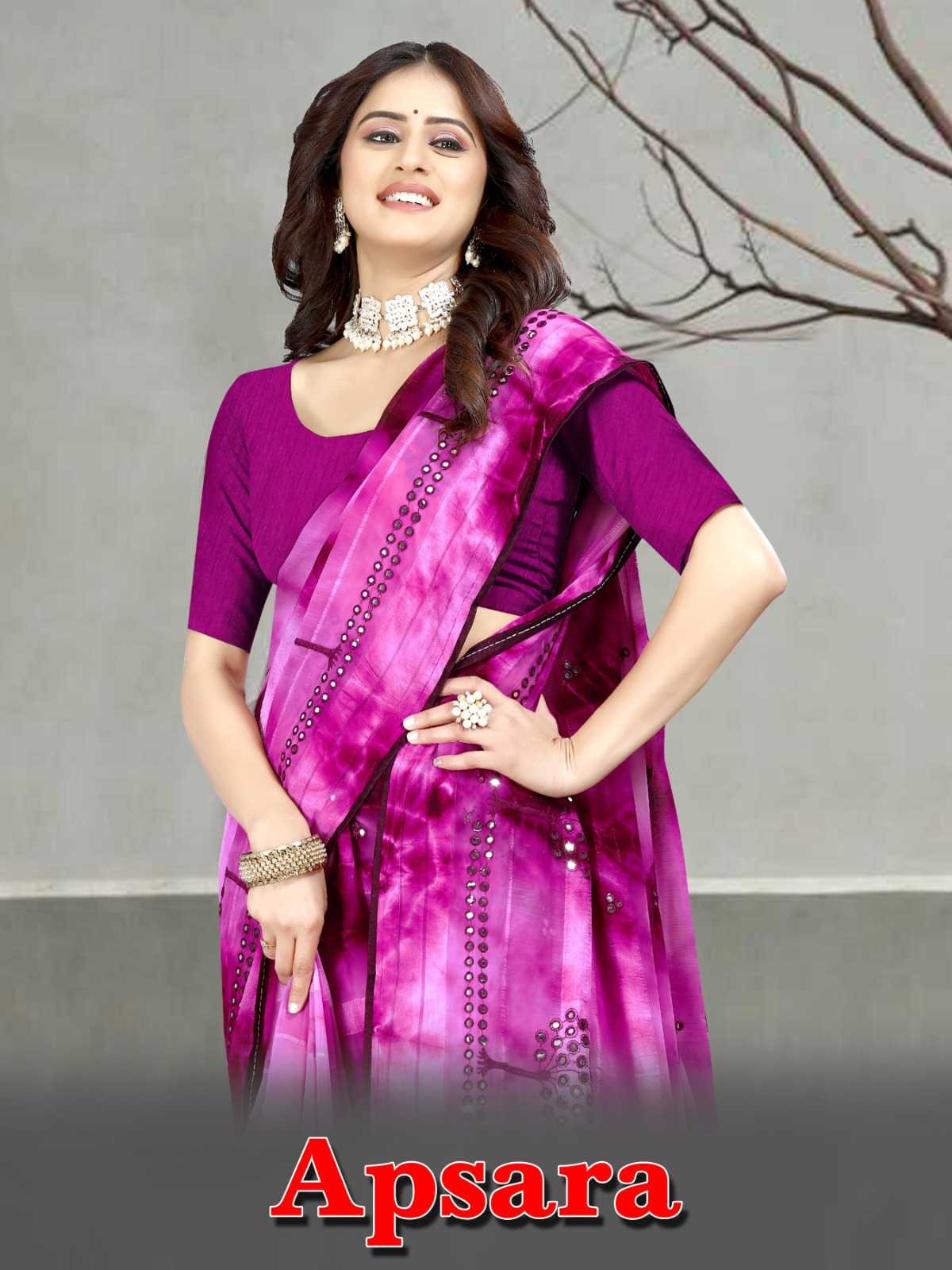 pr apsara fancy butta mirror work sarees