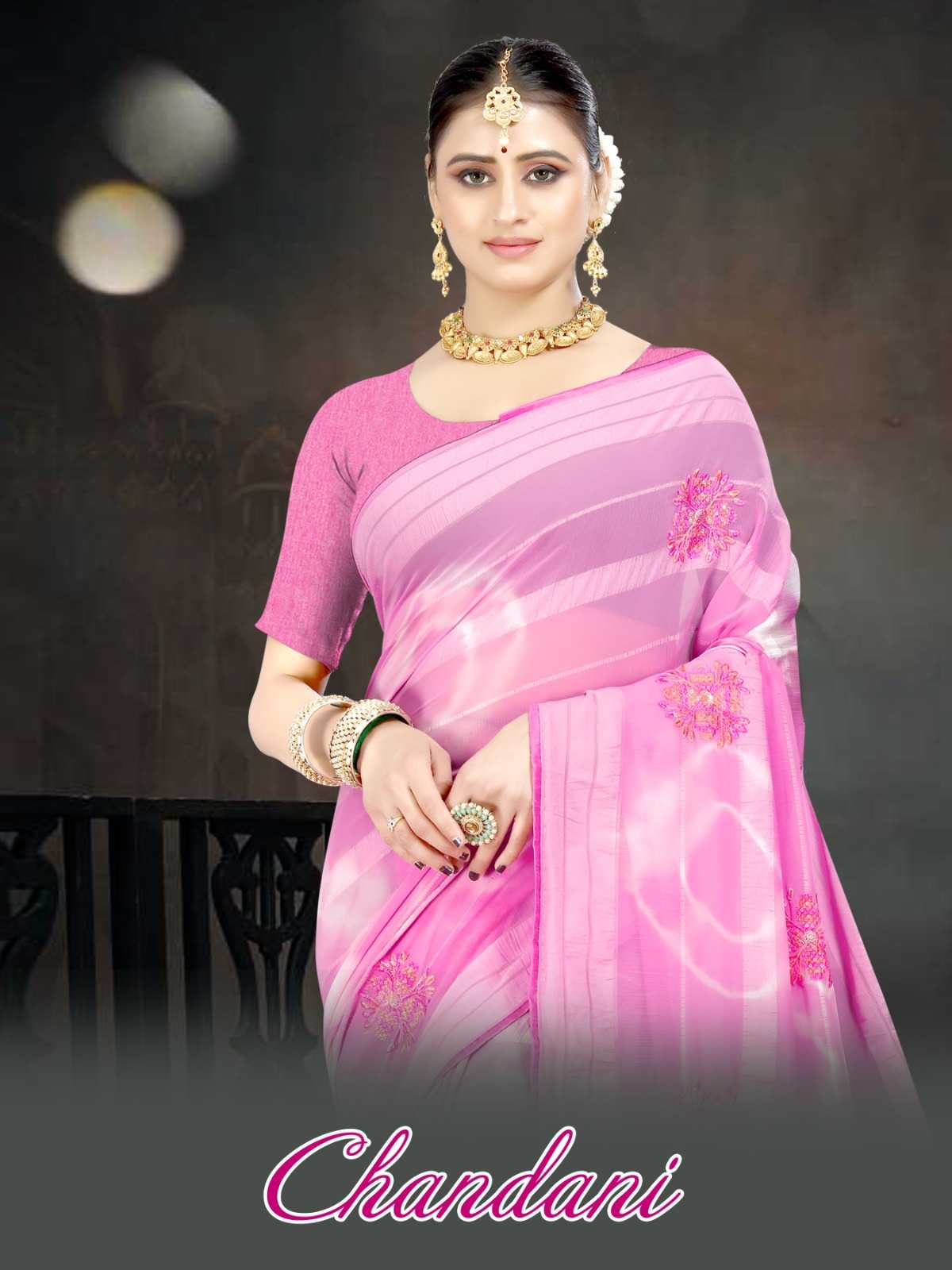 pr chandani multi sequence butta work beautiful sarees