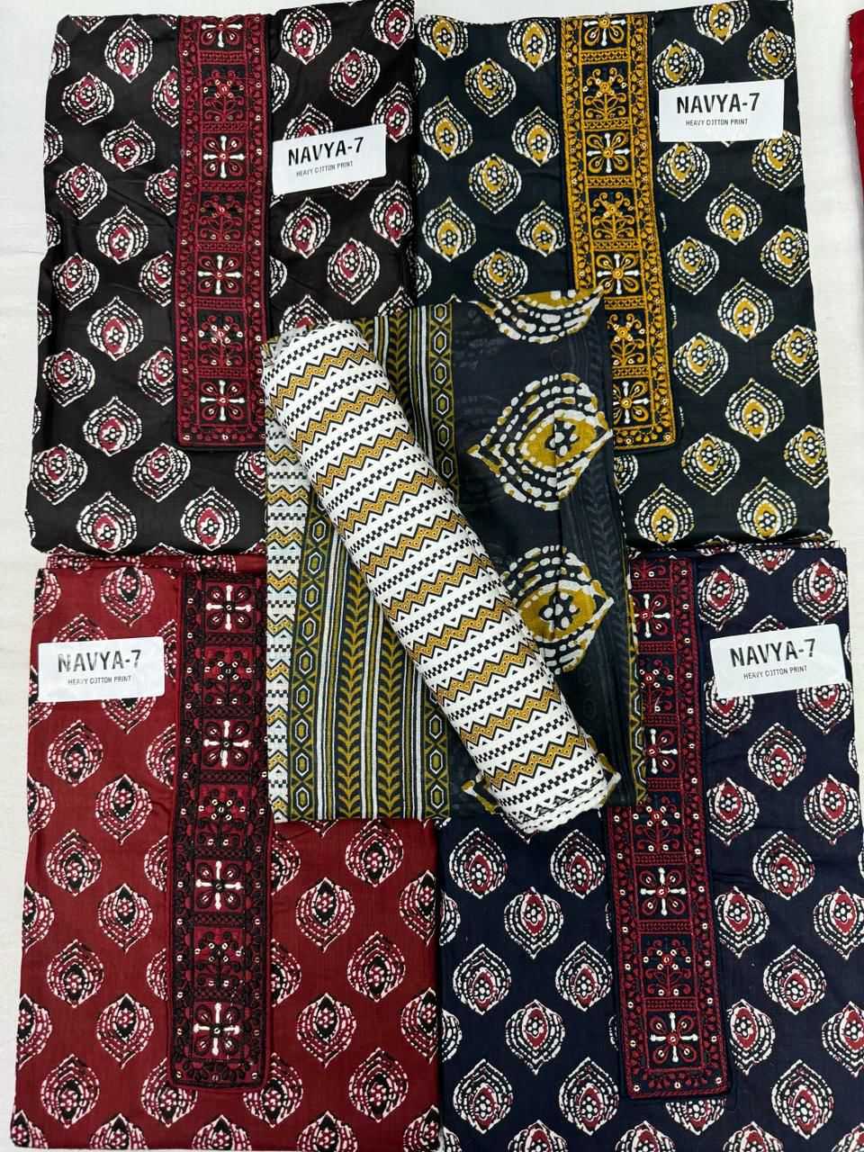pr navya amazing print cotton dress material collection