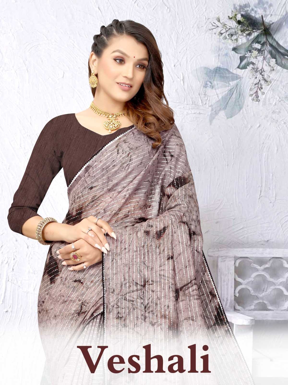 pr veshali casual wear printed sarees collection