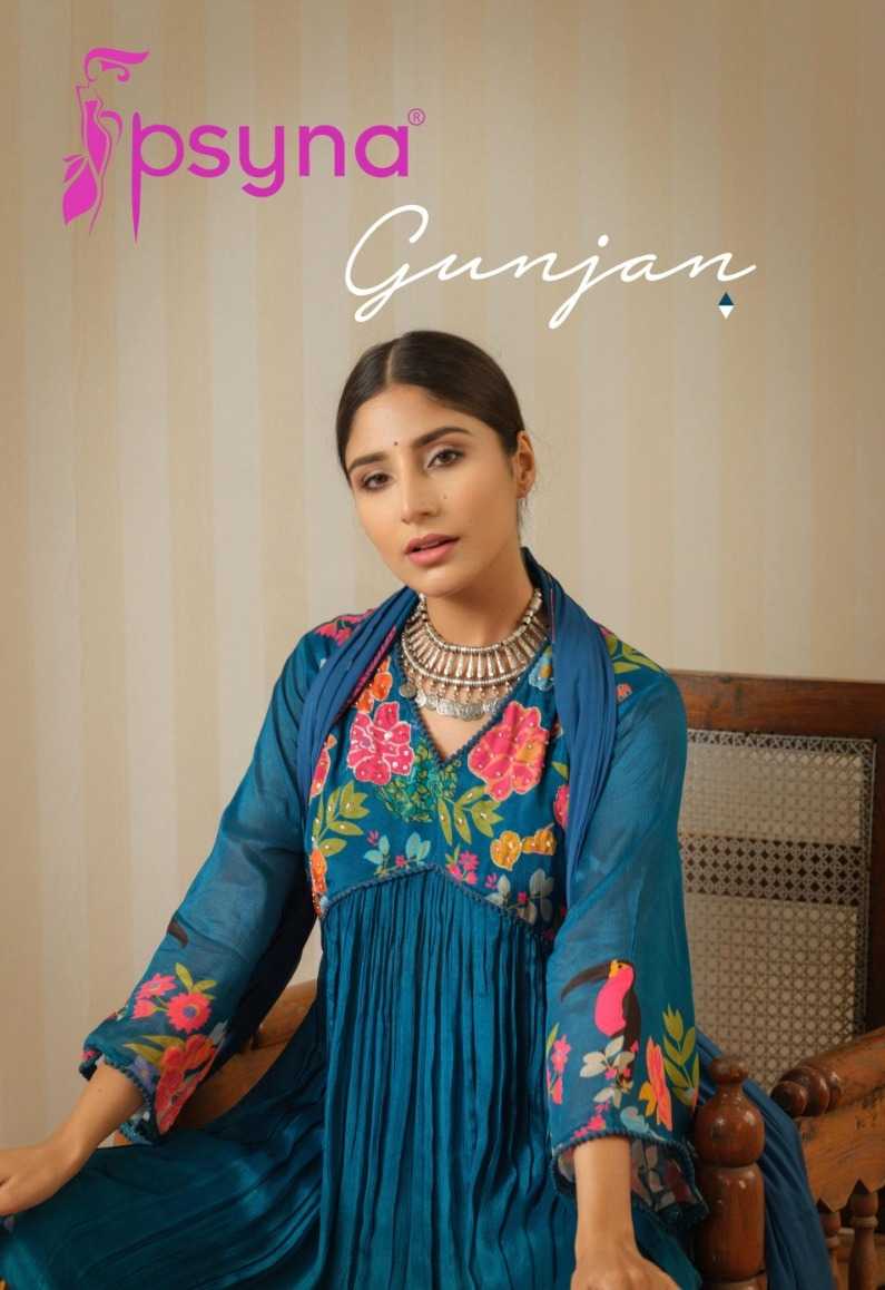 psyna gunjan classy look readymade top bottom dupatta collection