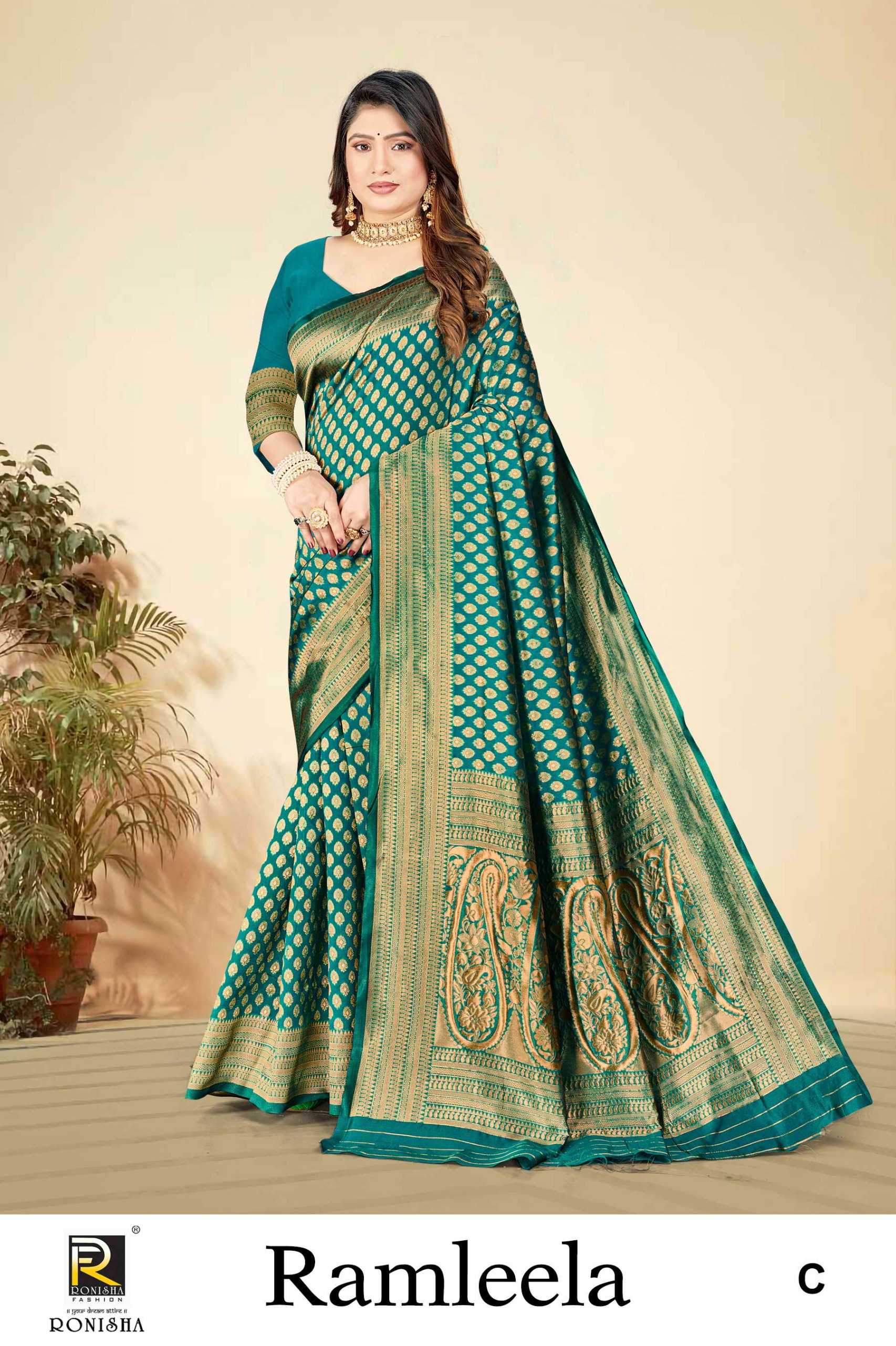 RAMLEELA  BY RANJNA SAREE BANARASI SILK PREMIUM FABRICS SUPER HIT COLLECTION SAREES