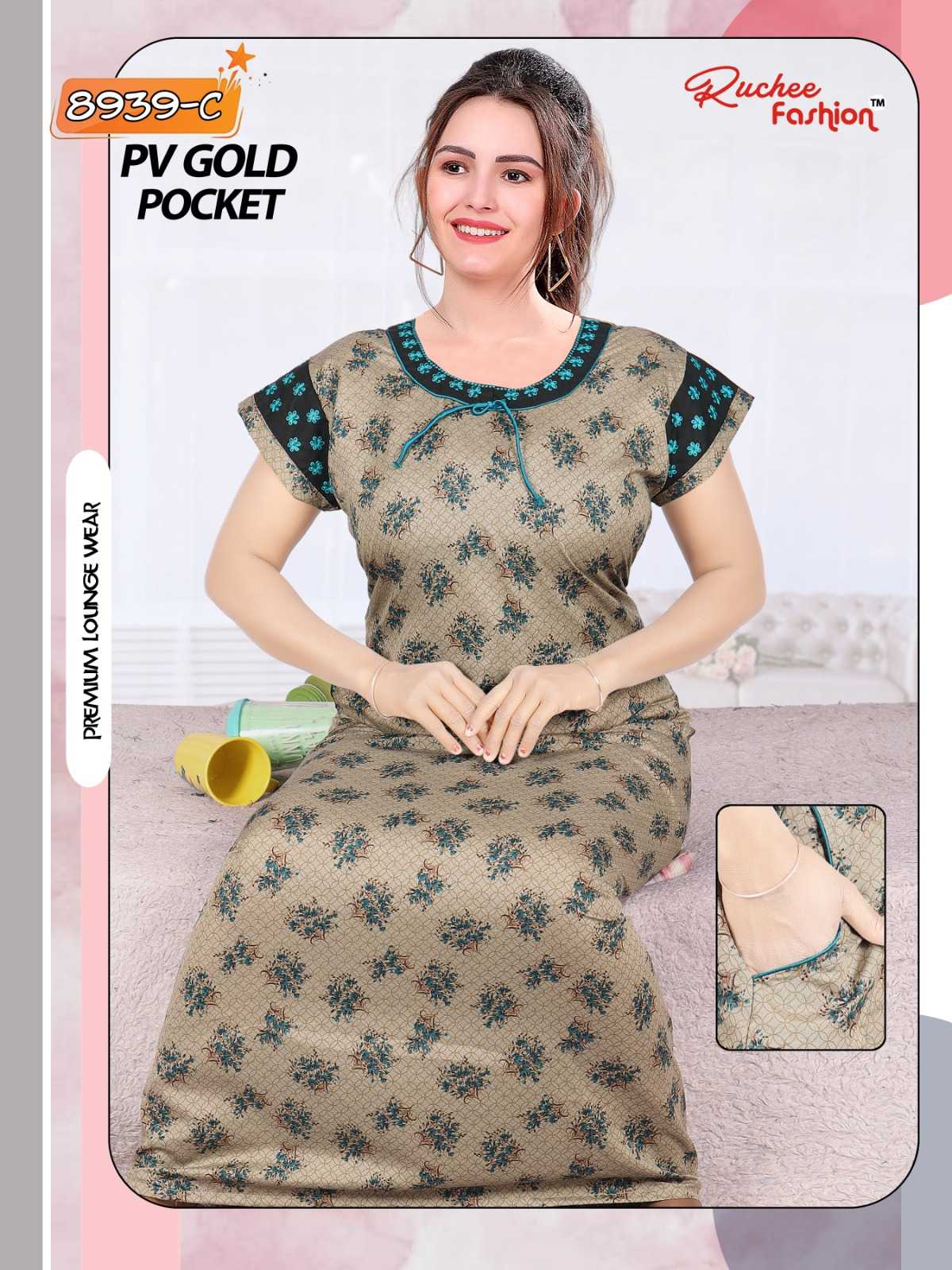 ruchee fashion pv heavy gold embroidery pocket part 1 fancy ladies night gown 