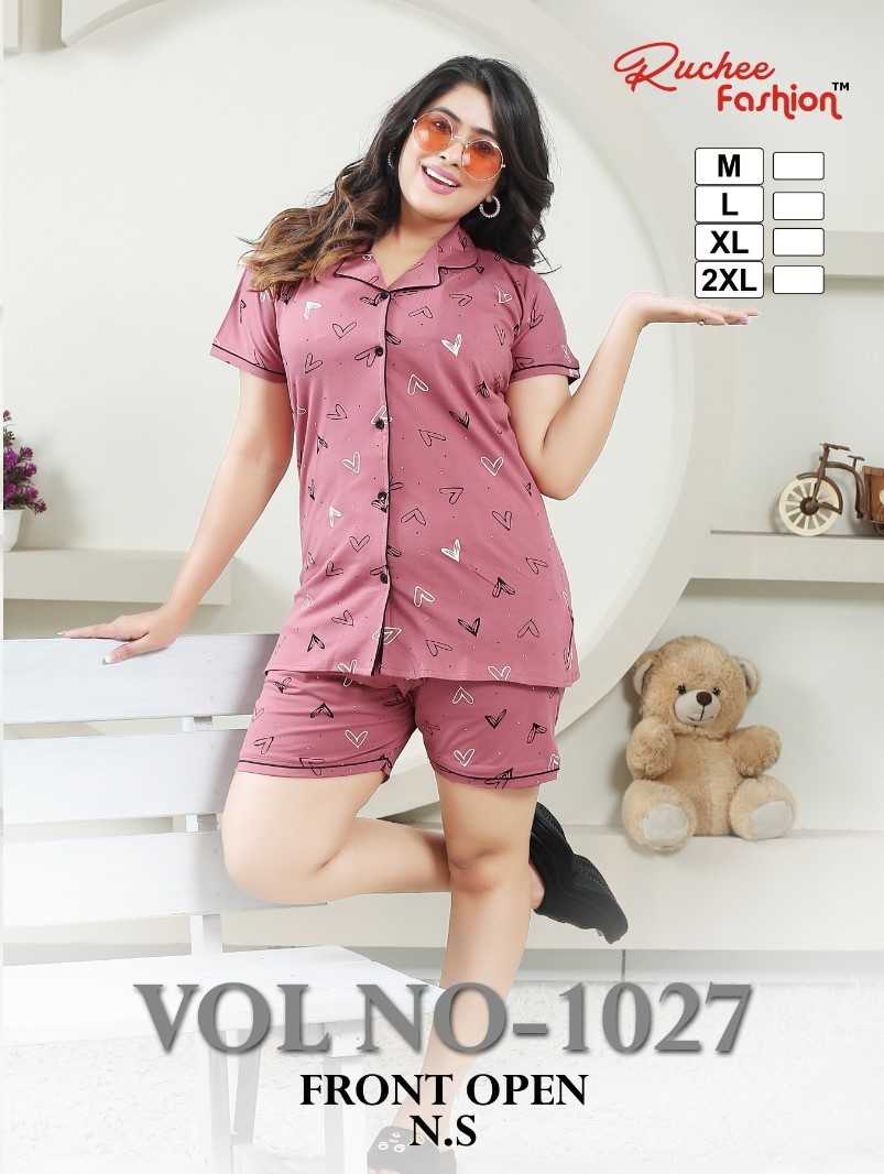 ruchee fashion vol 1025 comfy wear collar night suit