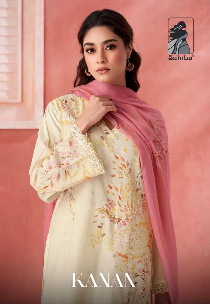 sahiba kanan amazing digital print with embroidery work dress material