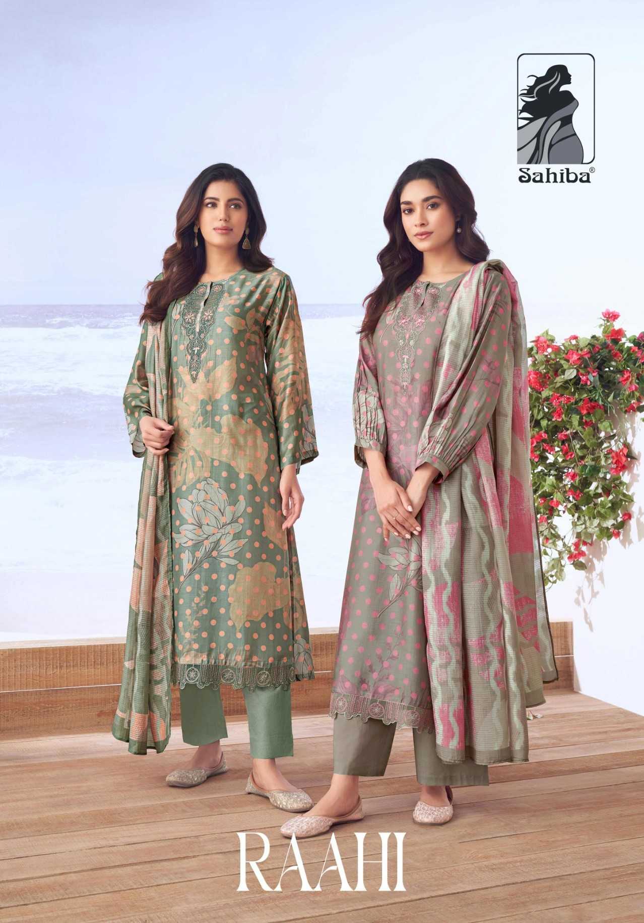 sahiba raahi muslin silk amazing wear dress material collection 