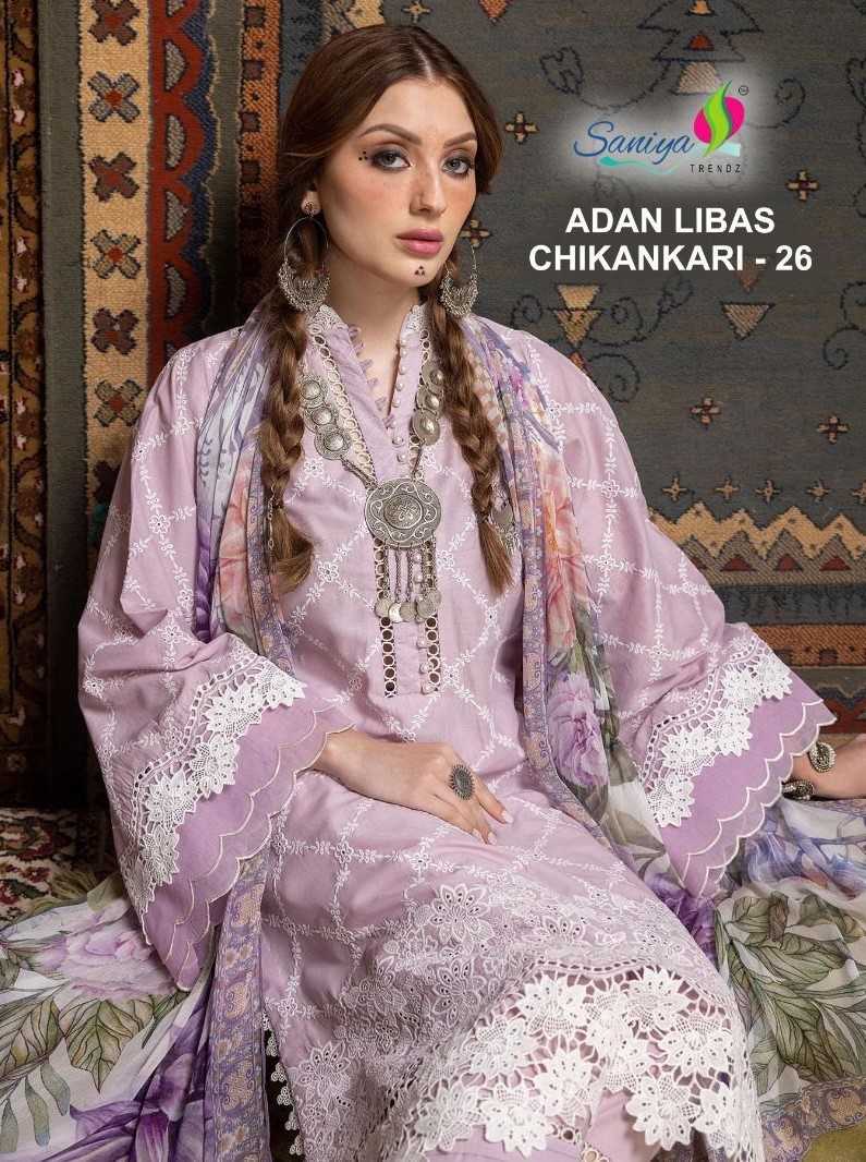 saniya trendz adans libas chikankari vol 26 fancy wear salwar suit 